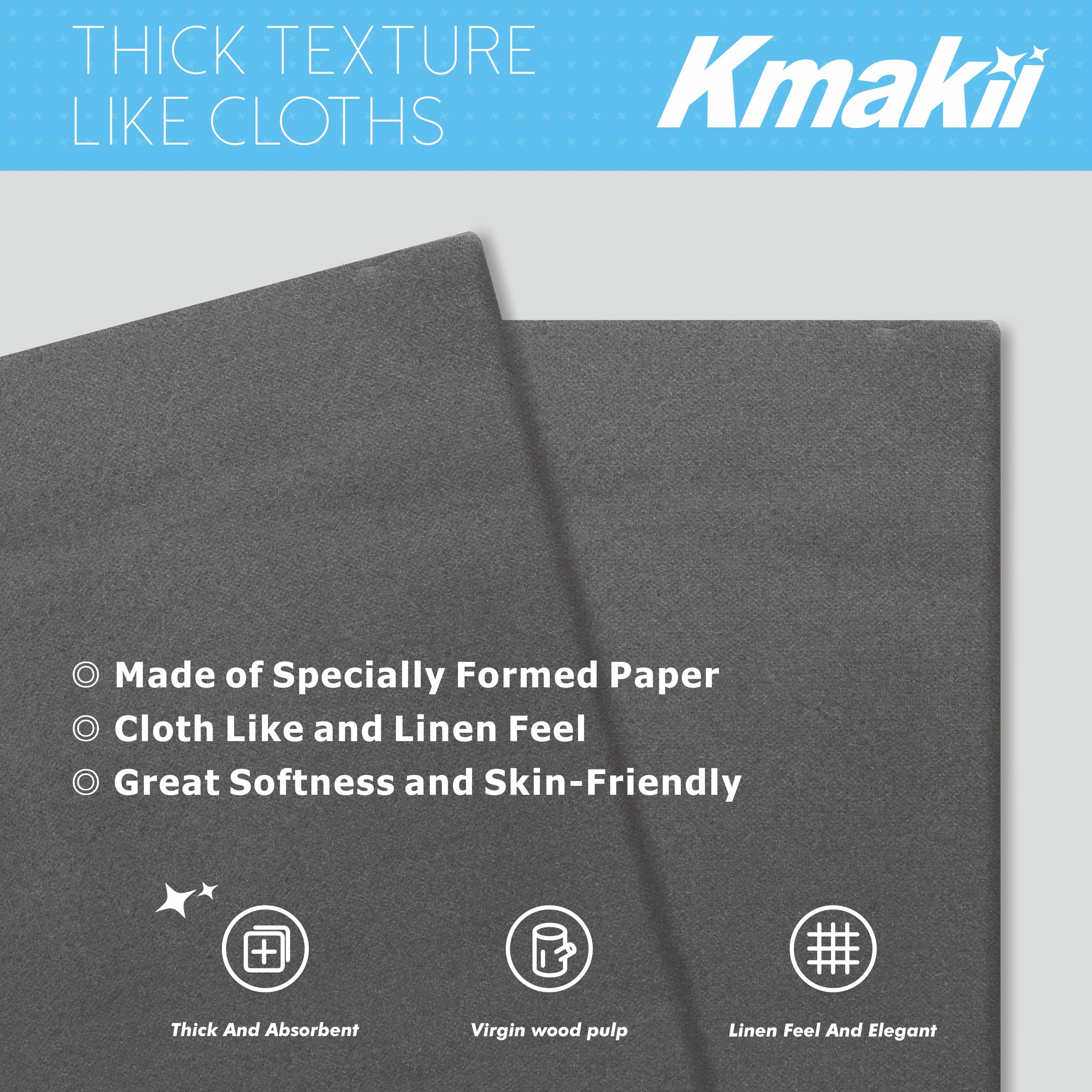 KMAKII Black Disposable Dinner Napkins Linen-Feel Colored Paper Napkins Premium Cloth Like Napkins Ideal For Restaurant  Events  Weddings&Party 50 Pack 16 x 16 inches