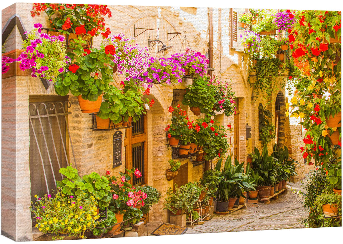 Wall26 Canvas Print Wall Art Floral Botanical Garden European Village Nature Wilderness Photography Realism Rustic Scenic Landsc