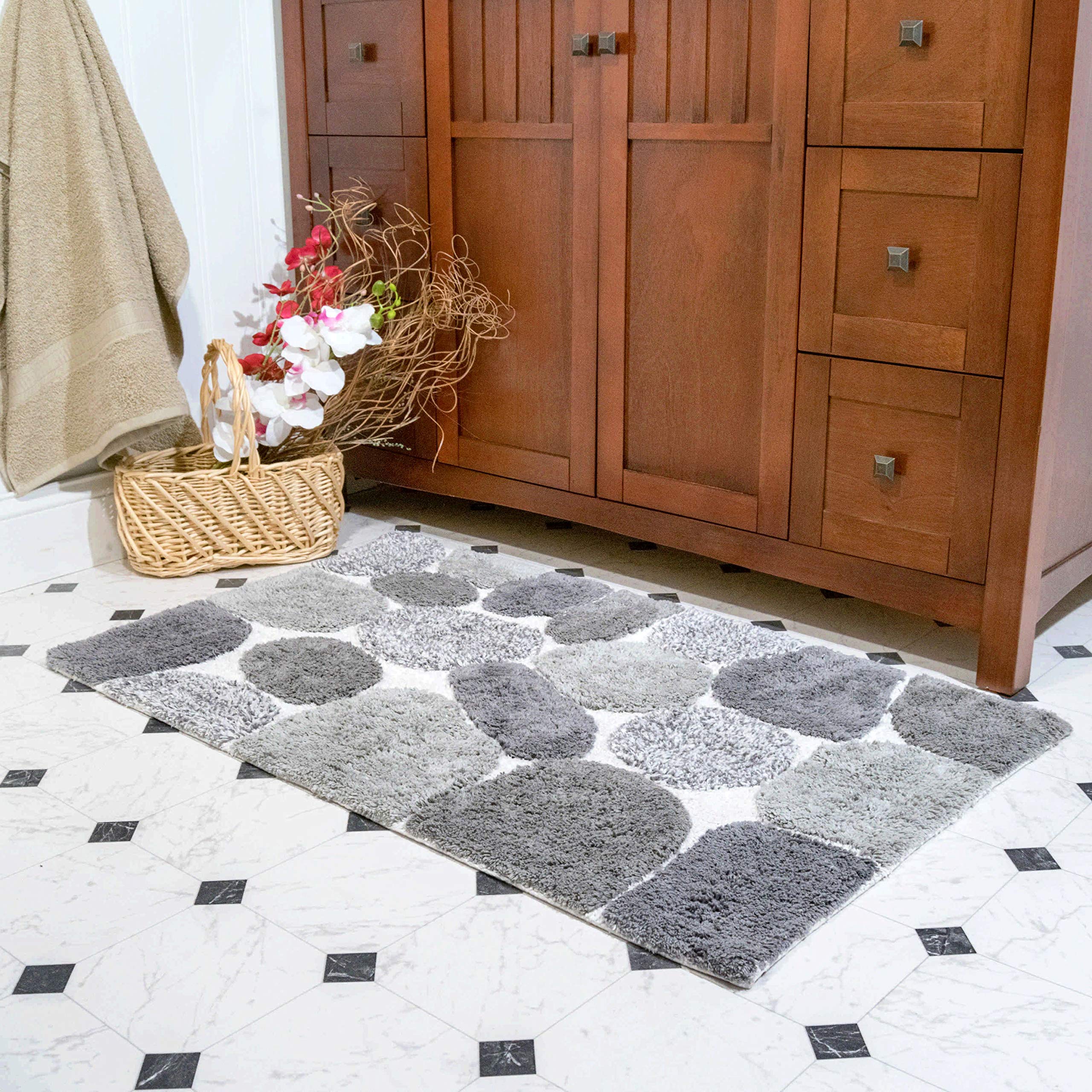 Chesapeake Pebbles 2 Piece Bath Rug Set, 21 In X 34 In&24 In X 40 In, Grey