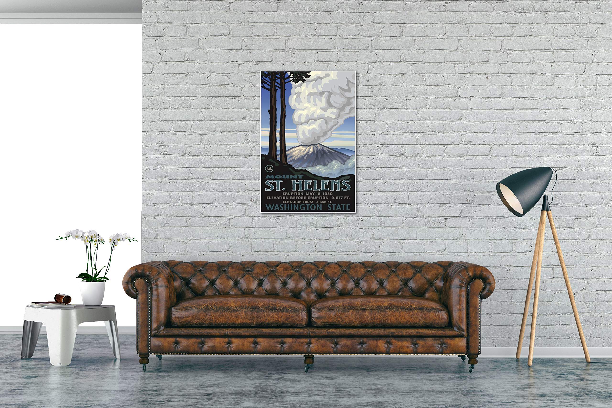 Mount St. Helen'S Washington Eruption Giclee Art Print Poster From Travel Artwork By Artist Paul A. Lanquist 24'' X 36''