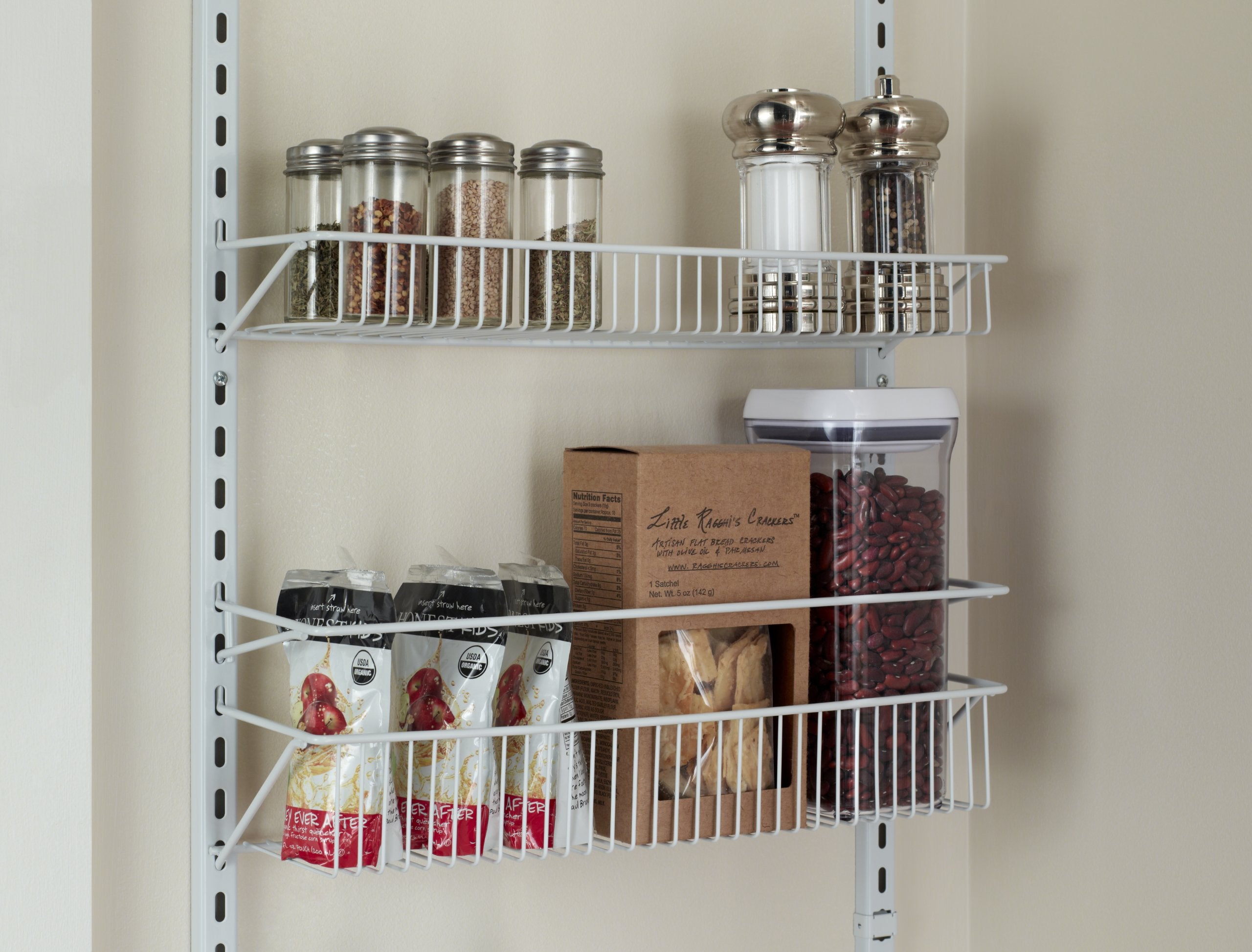Closetmaid Adjustable Organizer Rack With Baskets Wall Or Over Door Mount, For Kitchen, Pantry, Utility Room, Closet, 18 In. W,