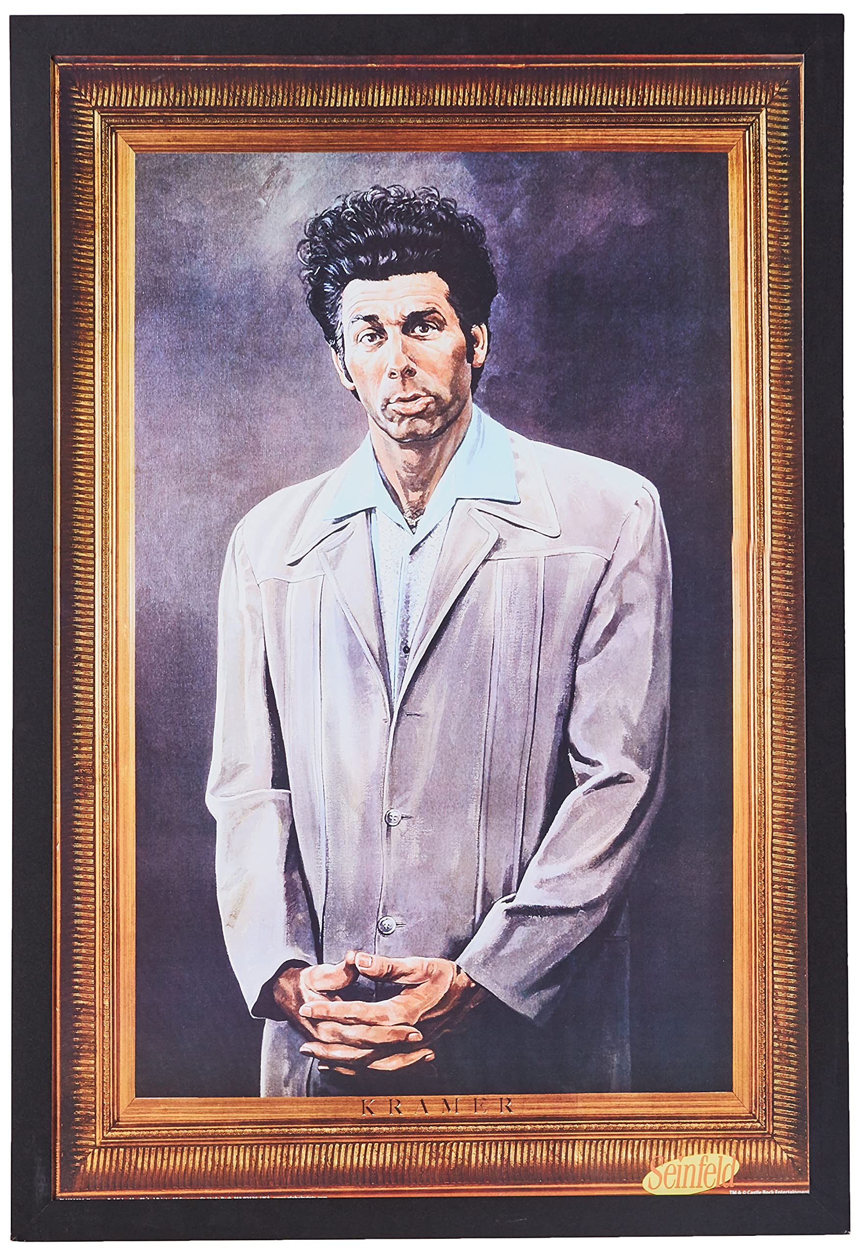 Buyartforless Work Framed Cosmo Kramer Portrait-Seinfeld Tv Show 36X24 Art Print Poster Wall Decor Humor Famous Painting Pop Cul