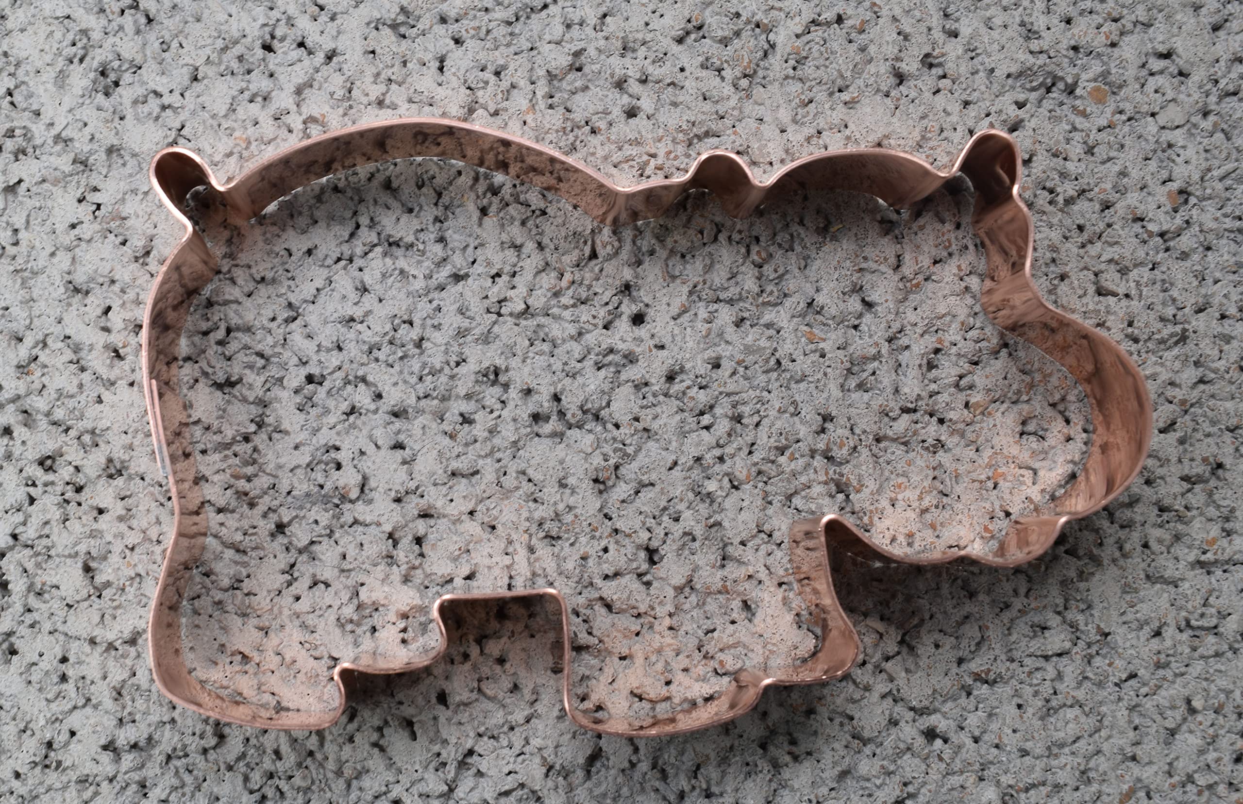Cute Hippo Copper Hippopotamus Cookie Cutter - Handmade In The Usa
