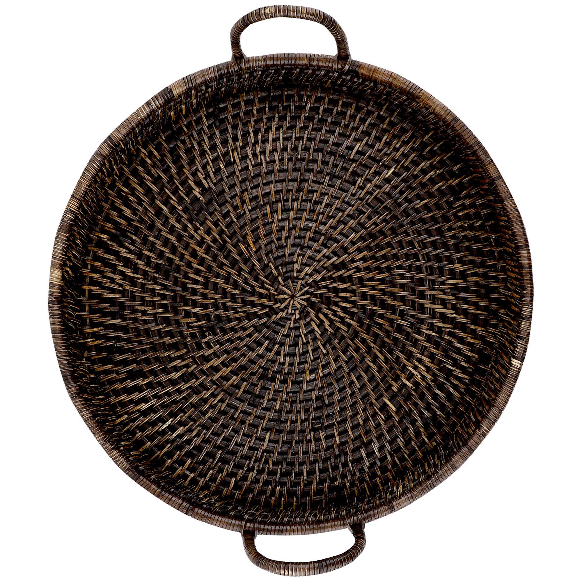 AKWAY Wicker Serving Tray Wooden Serving Tray for Home | Dining Table Decorative Trays | Serving Tray for Party Guests | Rectang