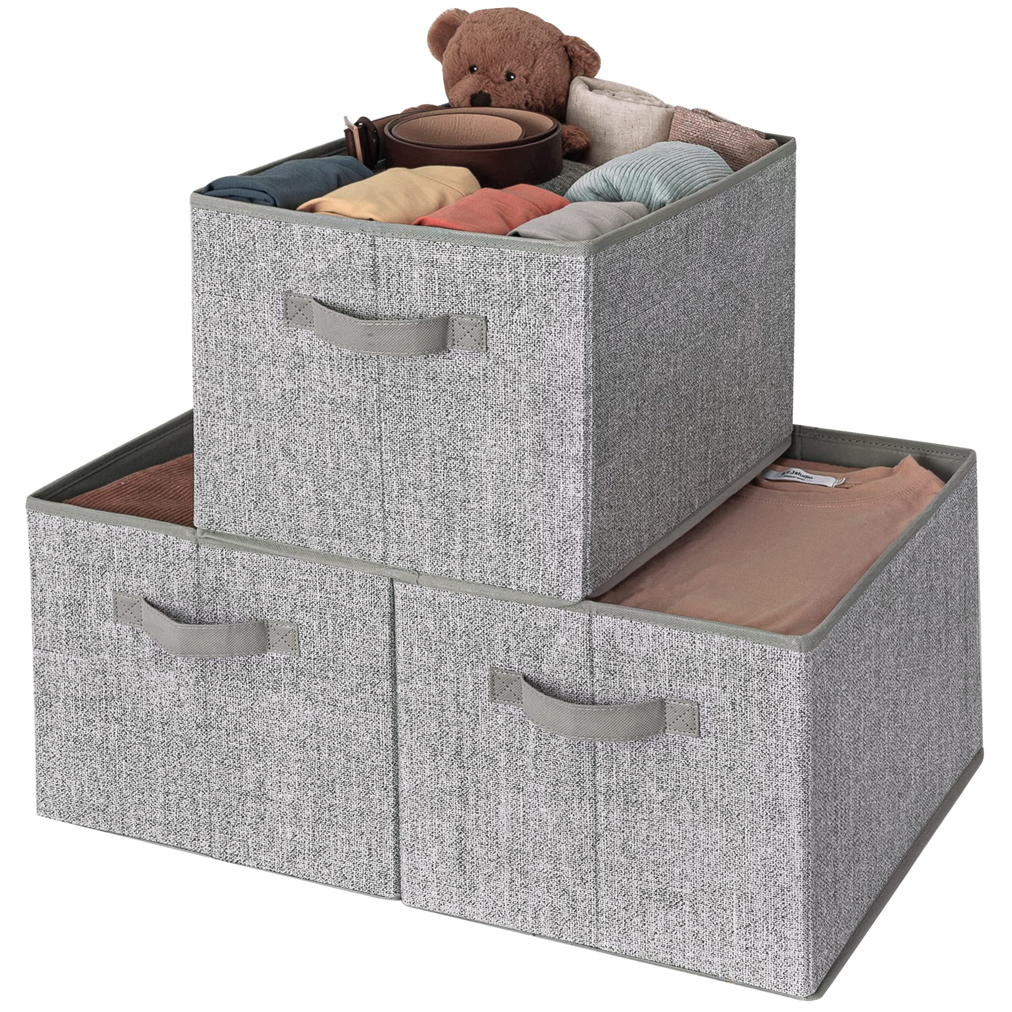 Granny Says Jumbo Closet Storage Bins, Storage Baskets For Organizing, Fabric Storage Bins With Handles, Clothing Storage Contai
