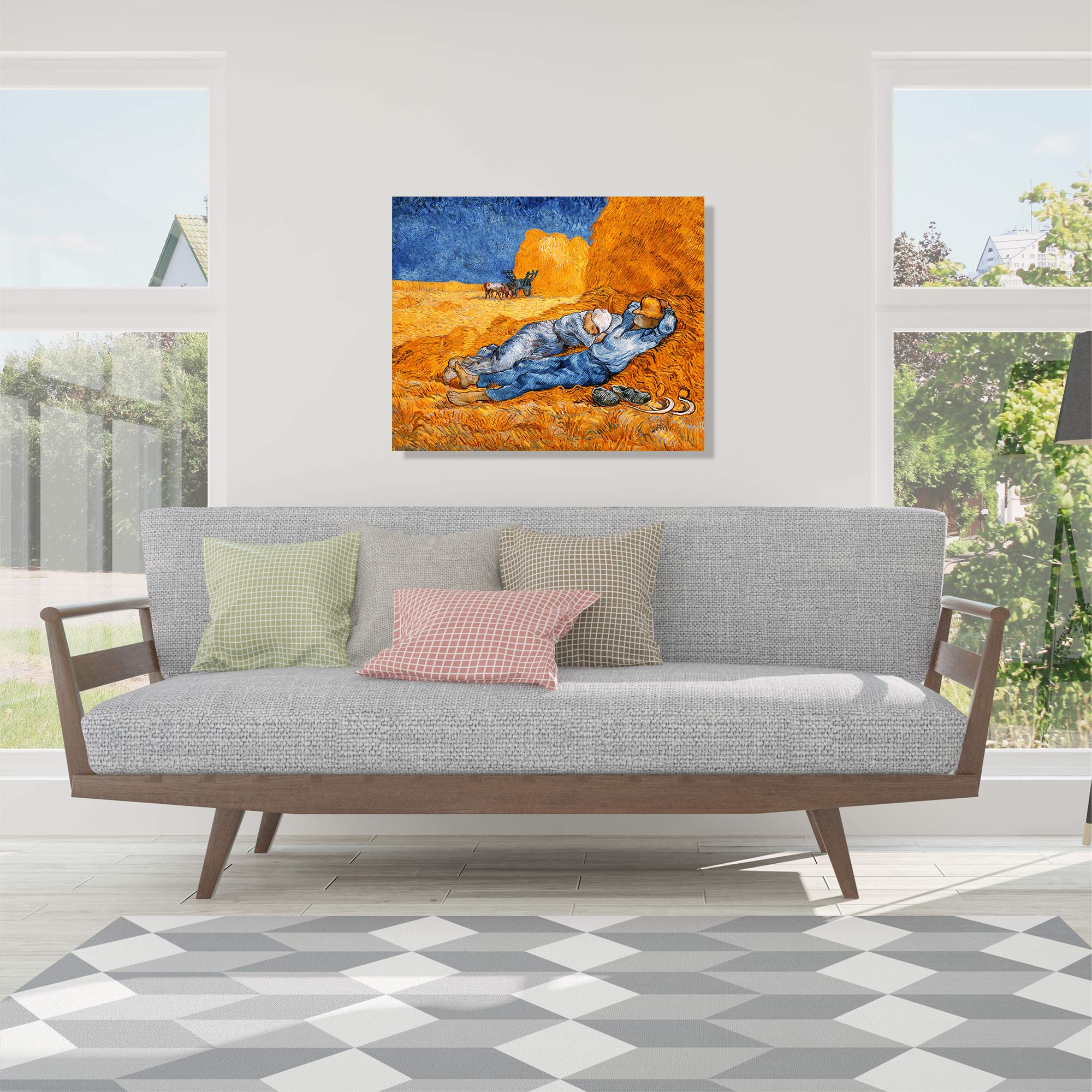 A&T ARTWORK Noon Rest from Work (after Millet) by Vincent Van Gogh. The World Classic Art Reproductions  Giclee Canvas Prints Wall Art for Home Decor 24x30 inches