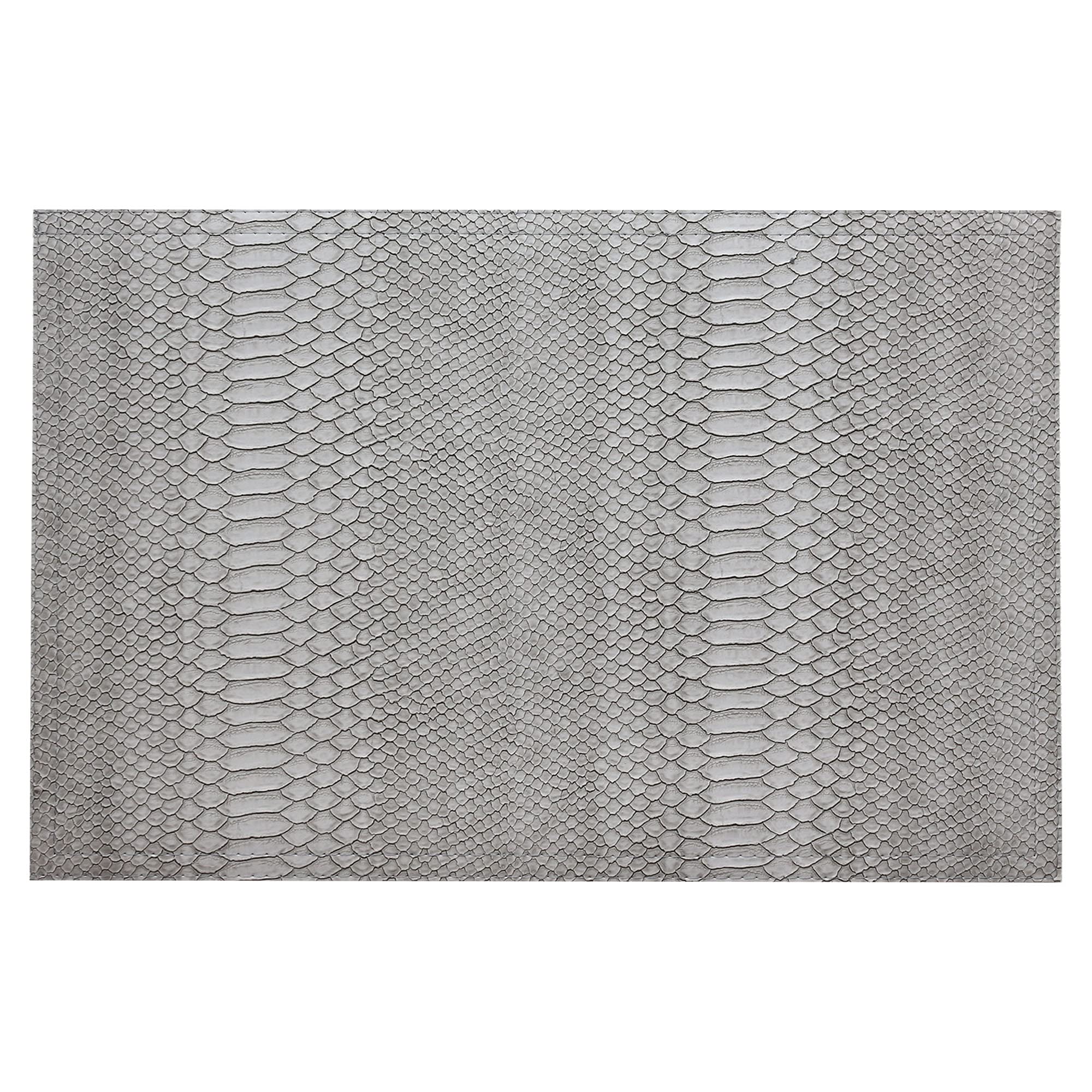 Wintop Faux Leather Placemat, 12''X17.5'', Set Of 6, Crocodile Gray