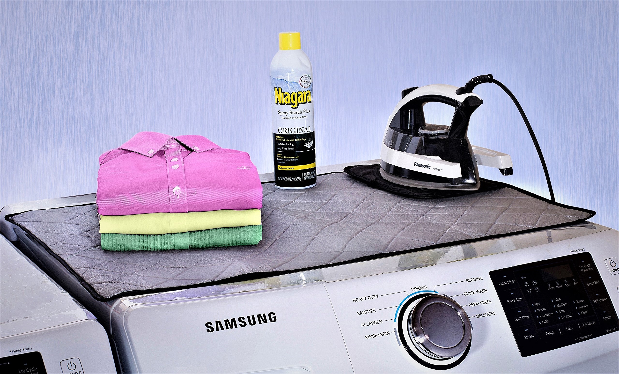 Handy Laundry Magnetic Ironing Mat  Change Any Flat Surface into an Ironing Board  Silicone Slip Resistant Iron Rest to Safely Place Your Hot Iron  Easy to Take Along When Traveling  (19 x 28 Inches)