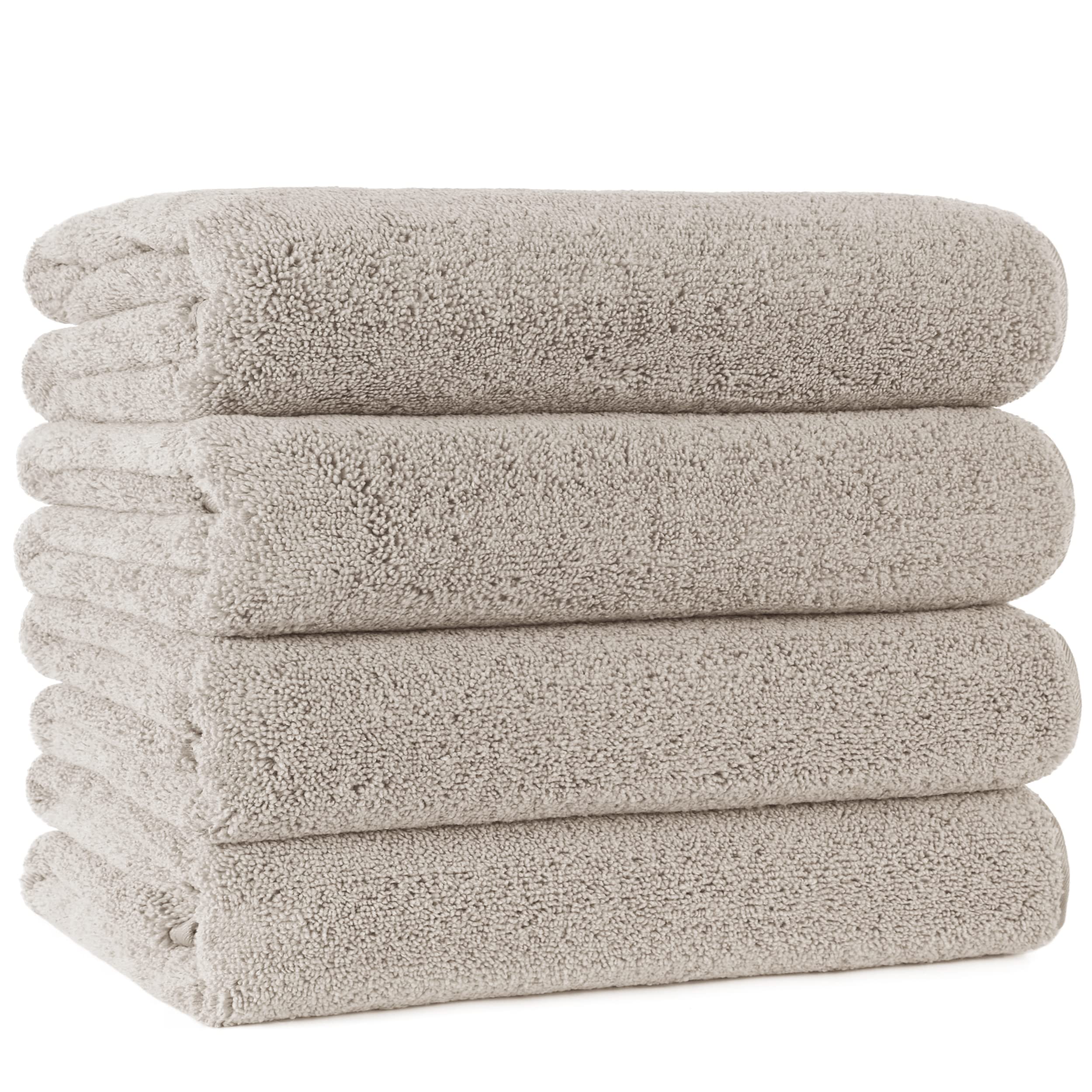Polyte Microfiber Quick Dry Lint Free Bath Towel, 57 X 30 In, Pack Of 4 (Beige)