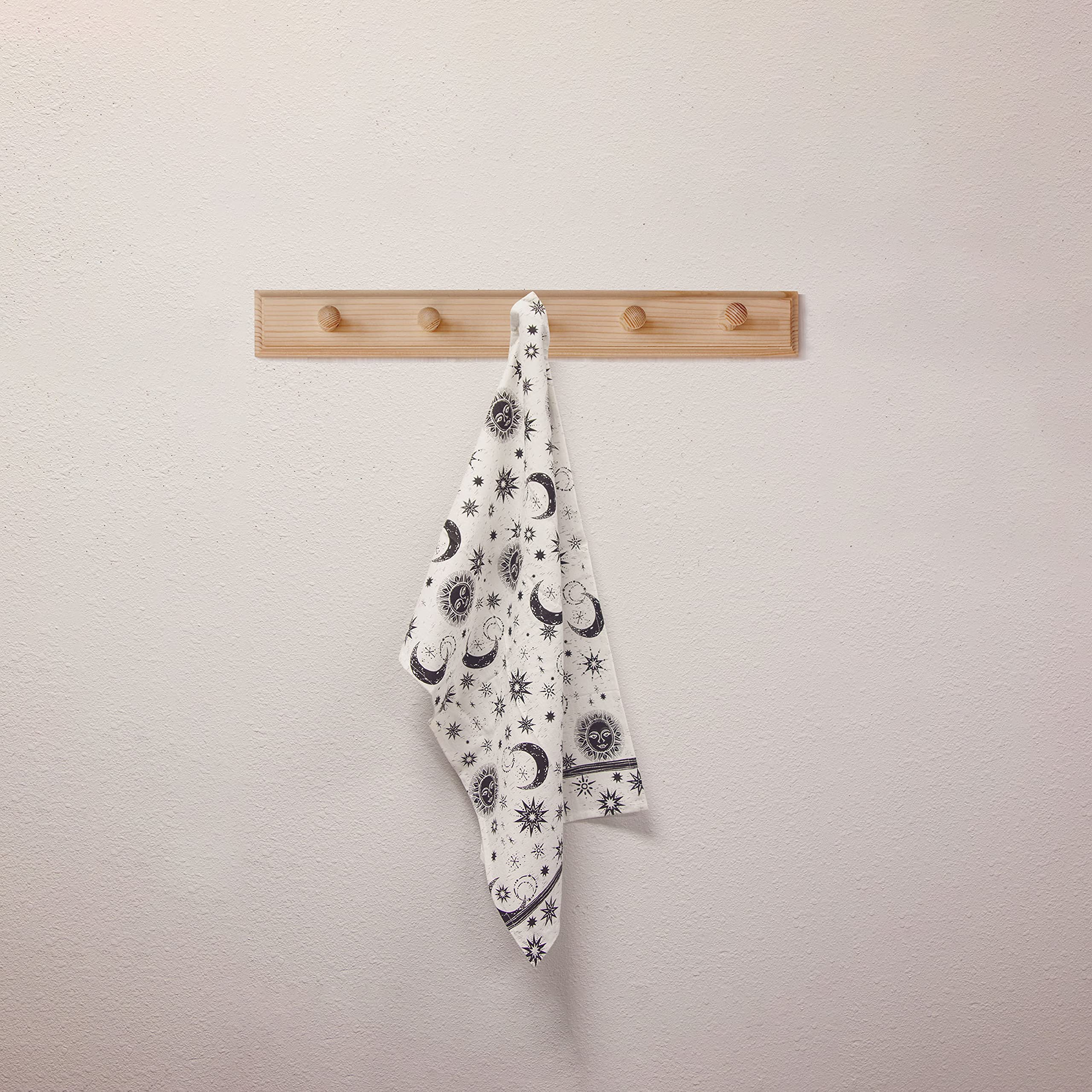 Karma Gifts Black And White, Rooster Boho Tea Towels, 28'' L X 20'' W