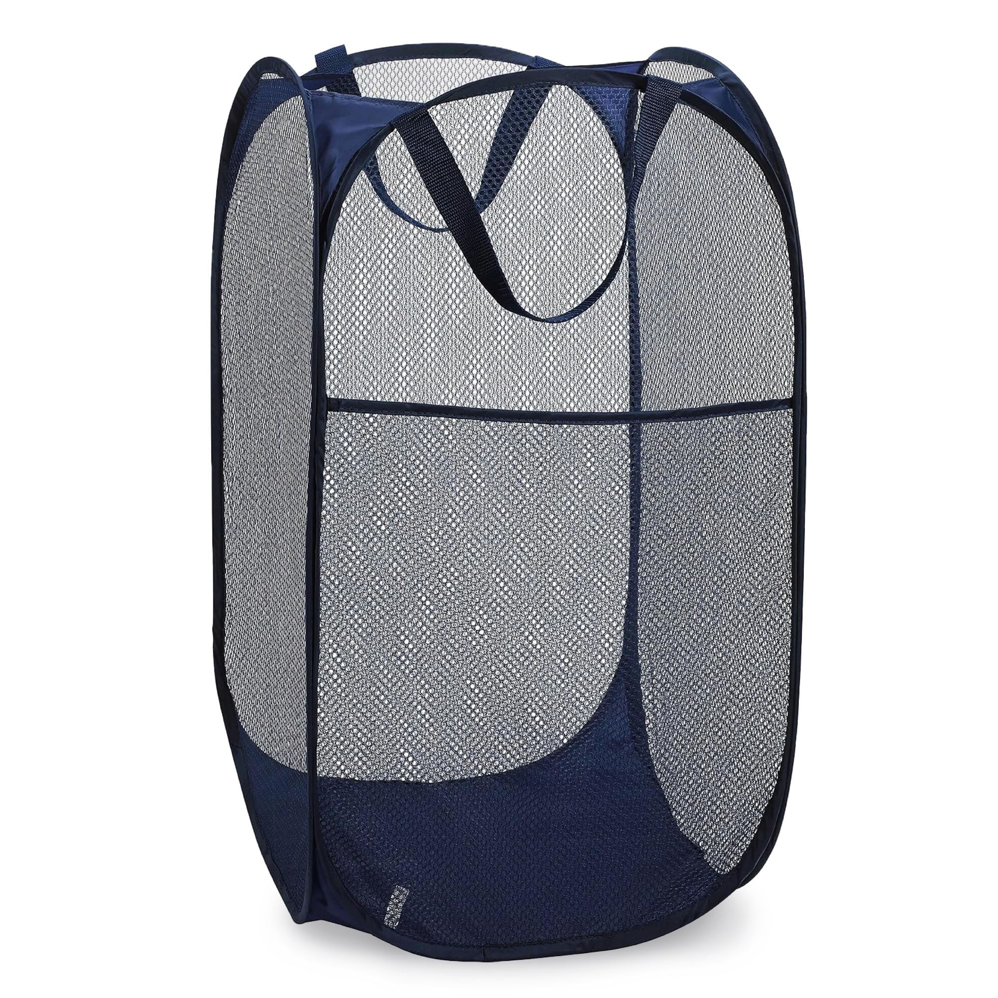 Handy Laundry Collapsible Mesh Foldable Hamper 14 X 14 X 24 Navy Blue