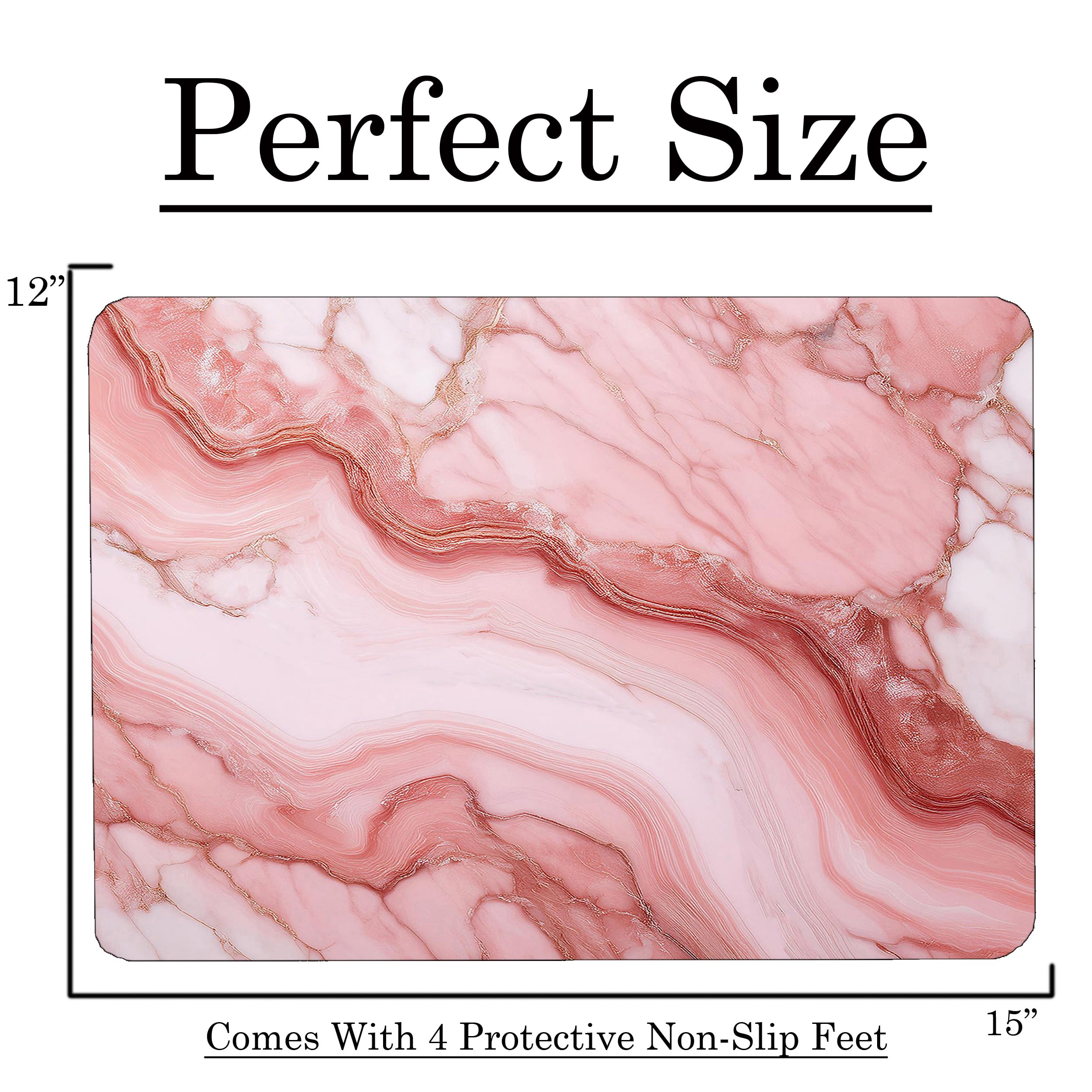 Pink White Marble Kitchen Glass Cutting Board Ocean Decorative Gift Marbled Granite Stone Rock Gift For Her Mom Wife (Pink 4)