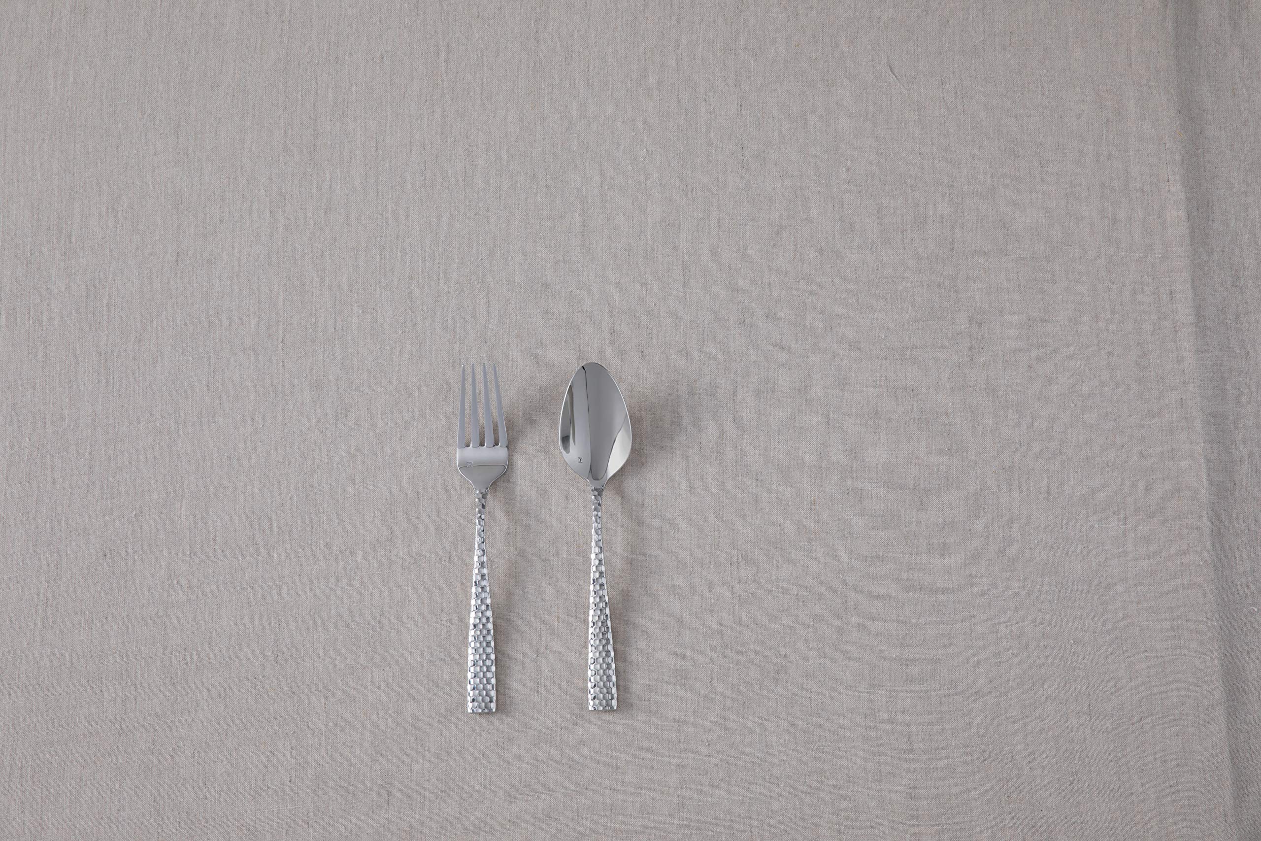 Fortessa Lucca Flatware Set, Hostess Serving Set, Faceted Stainless