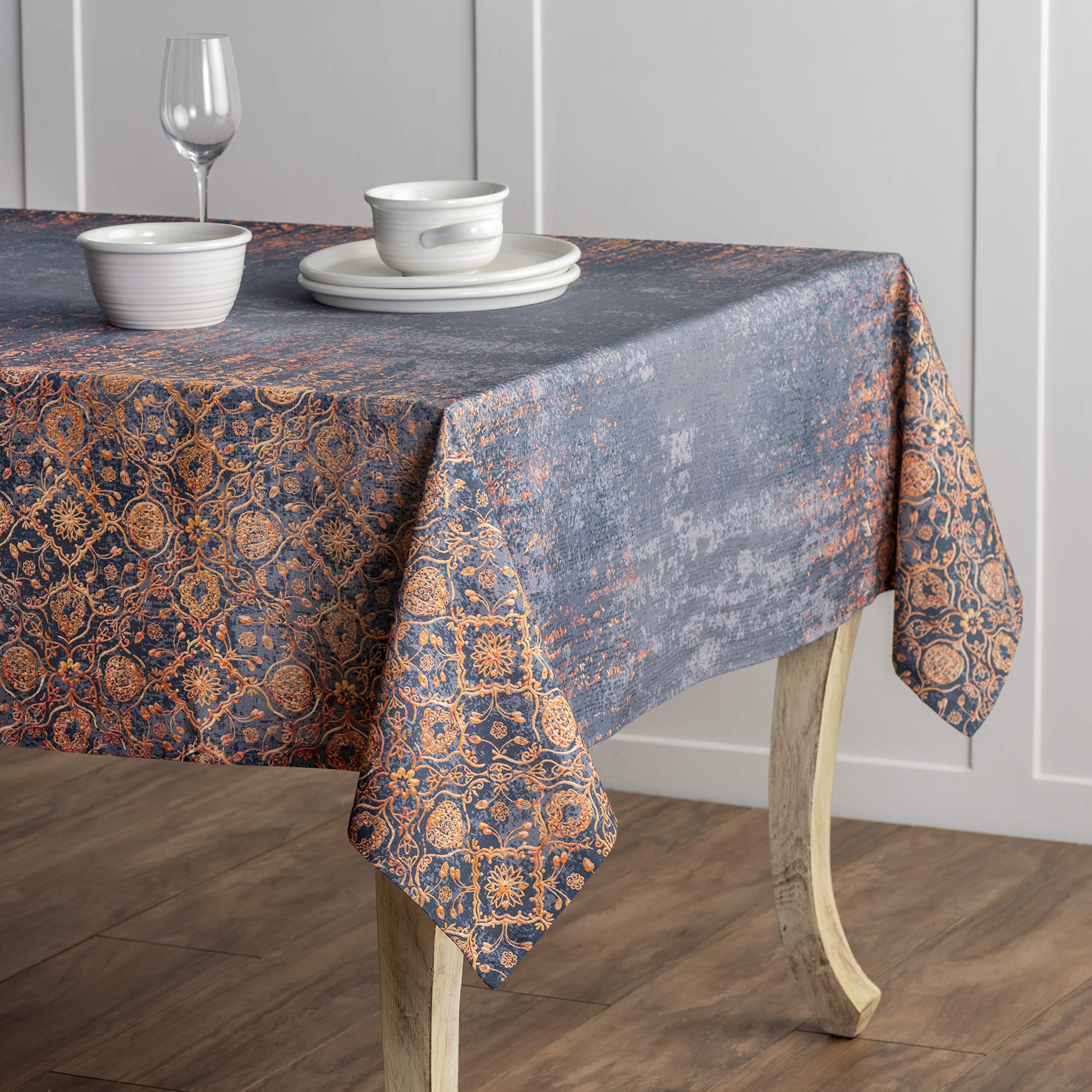 Maison D' Hermine 100% Cotton Table Cover - 54''X72'' Rectangle Decorative Tablecloth - Washable Tablecloths For Dining, Home, F