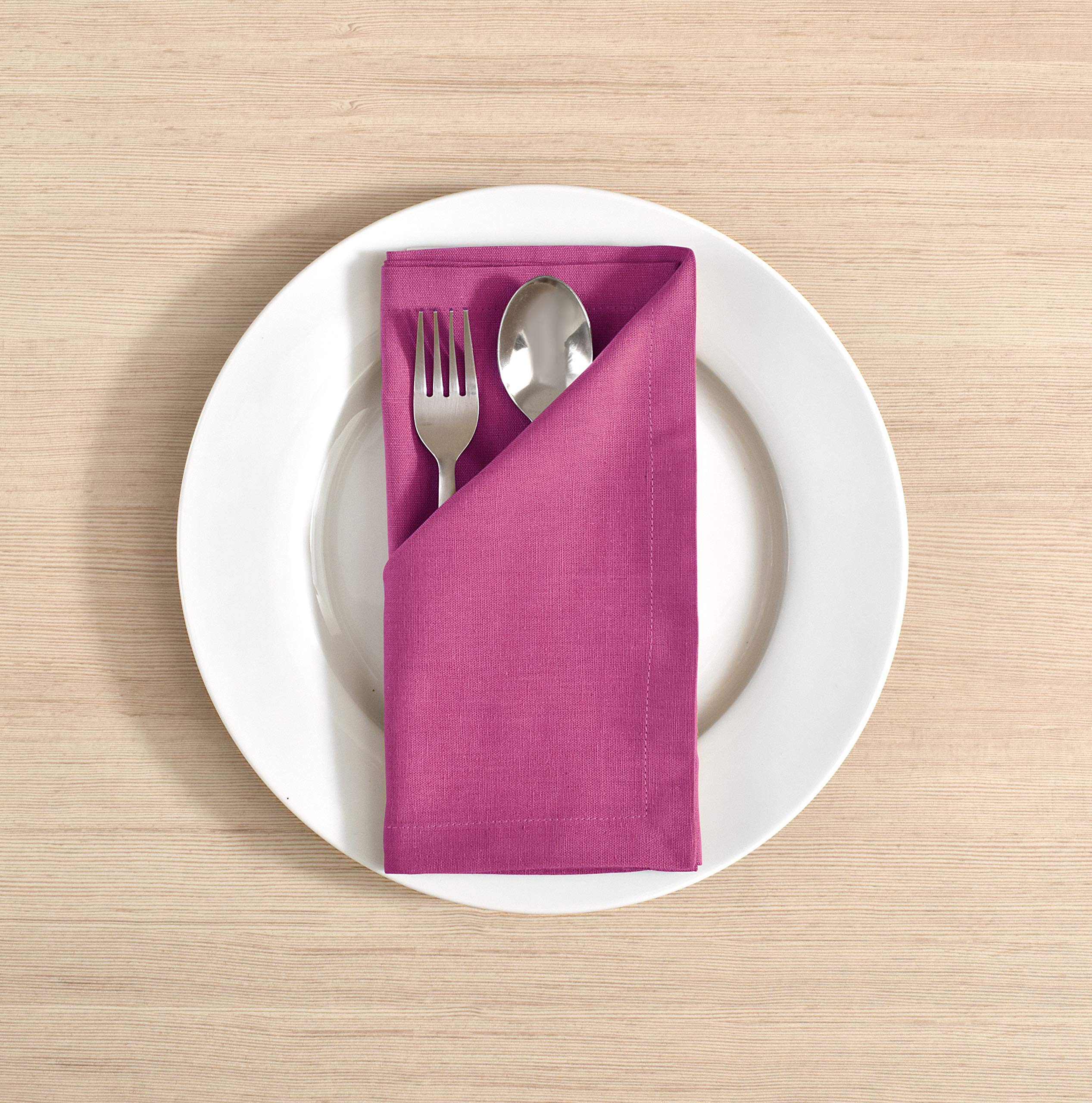 Fingercraft Dinner Cloth Napkins, Cotton Linen Blend Fabric 12 Pack Easter Special, Premium Quality, Mitered Corners For Every D