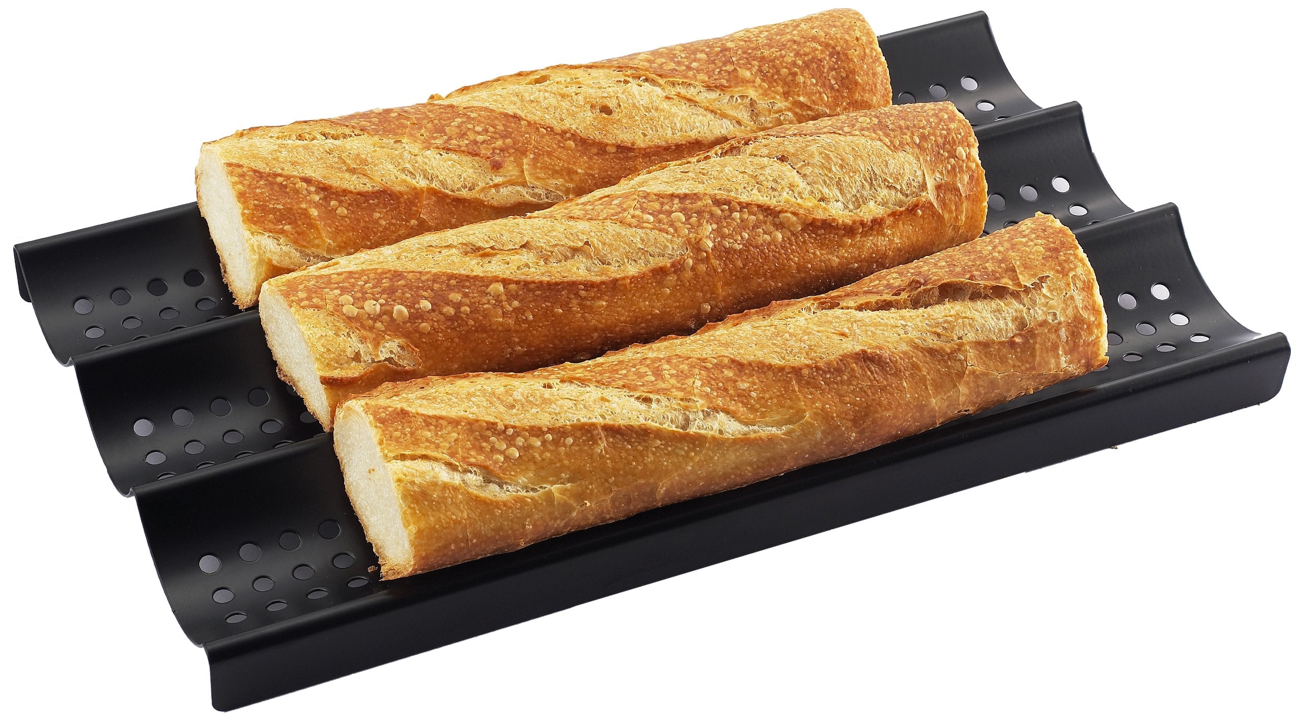 ZenUrban 870002 3-Loaf Perforated Baguette French Nonstick Bread Pan, 16 by 9-Inch