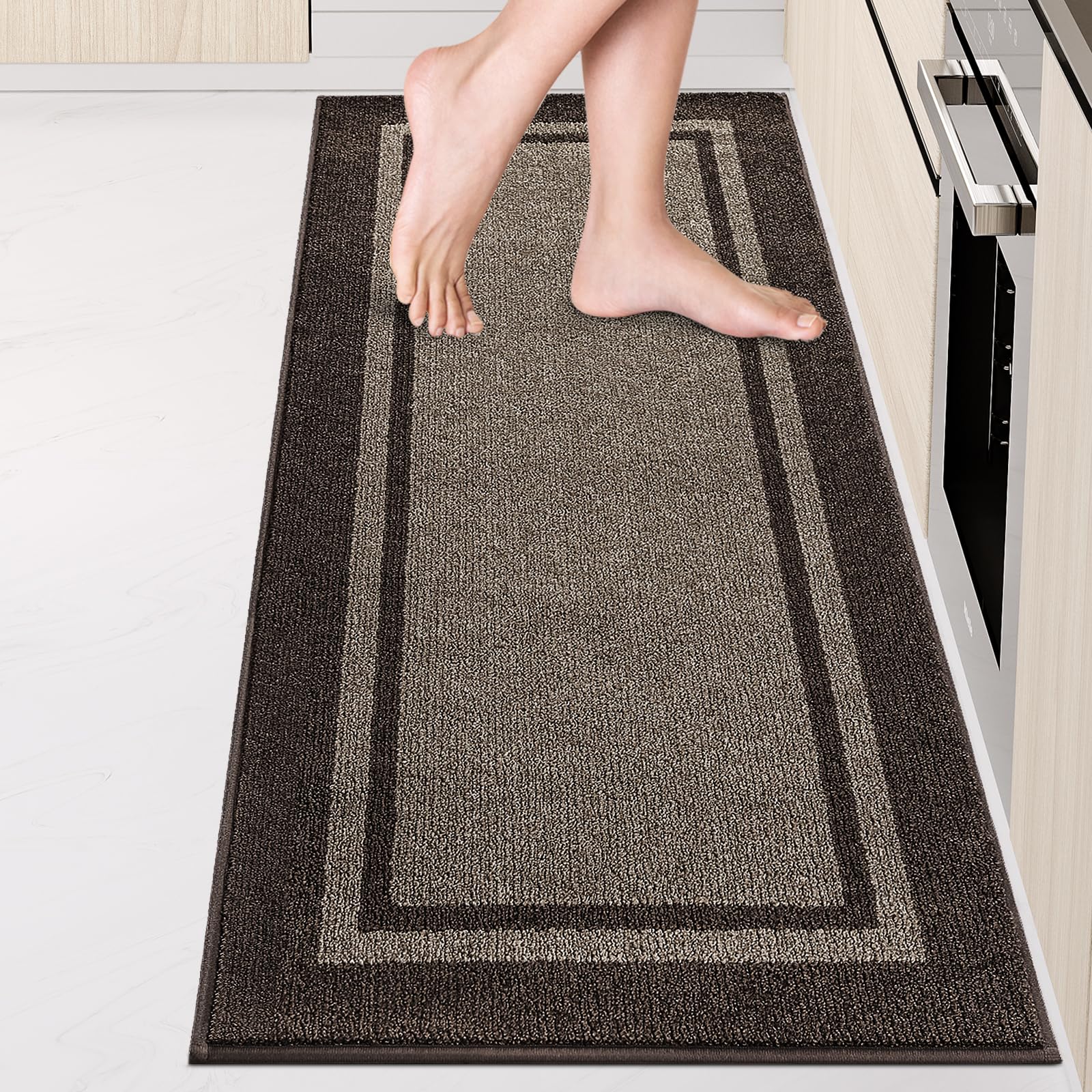 Kitchen Rugs 24  x 70 , Non-Slip Machine Washable Kitchen Runner Rugs Floor Mats, Absorbent Comfort Standing Mats for Kitchen, S