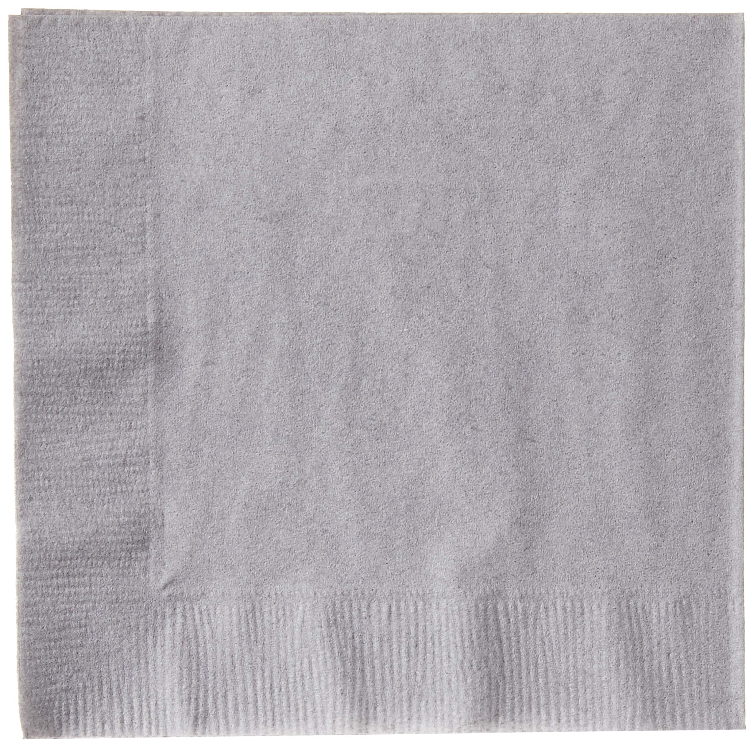Touch Of Color Paper Beverage Napkins, Shimmering Silver, 200-Count