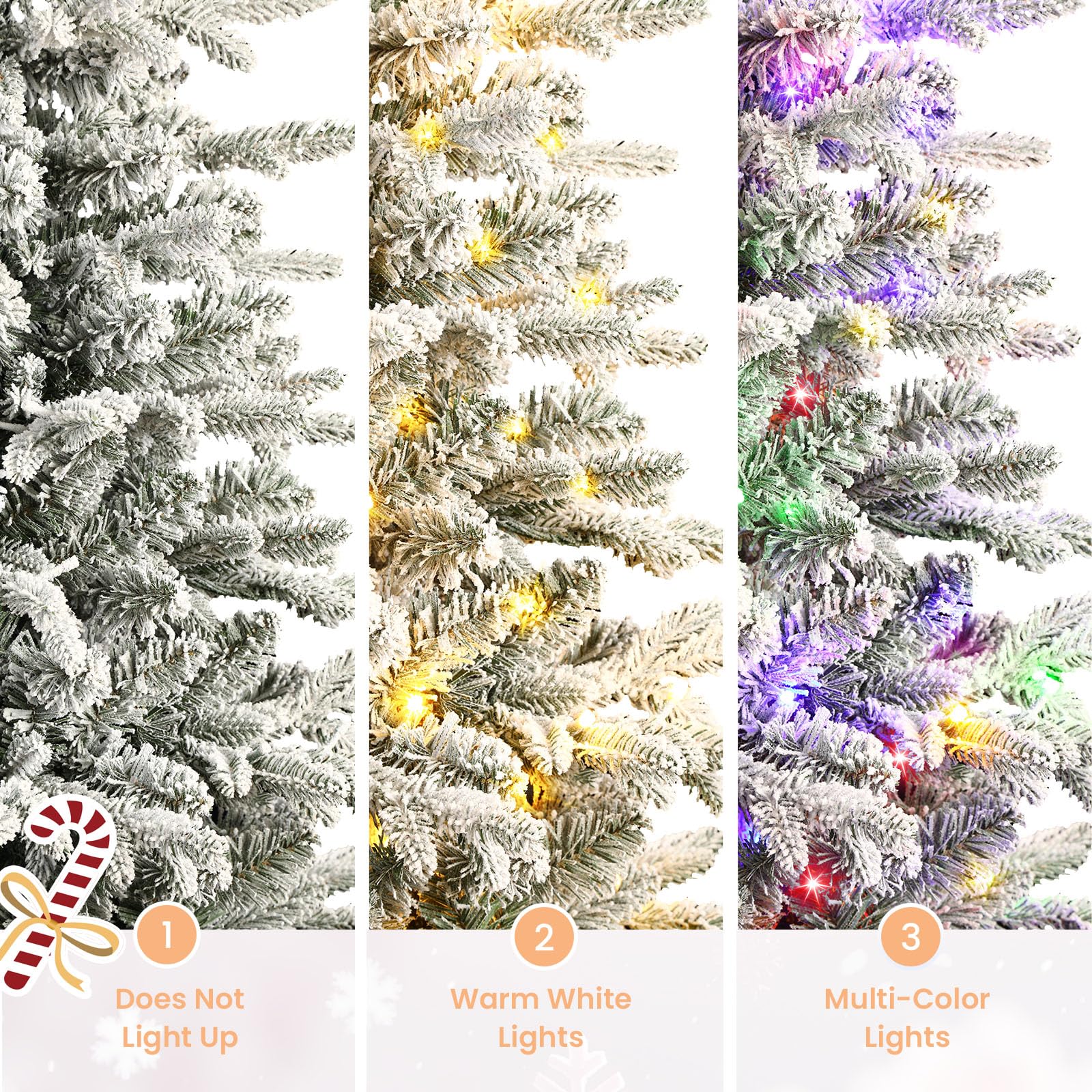 Alupssuc 4ft Snowy Flocked Prelit Artificial Christmas Tree with Multi-Color LED Lights, Norway Spruce - Perfect for Xmas Tablet