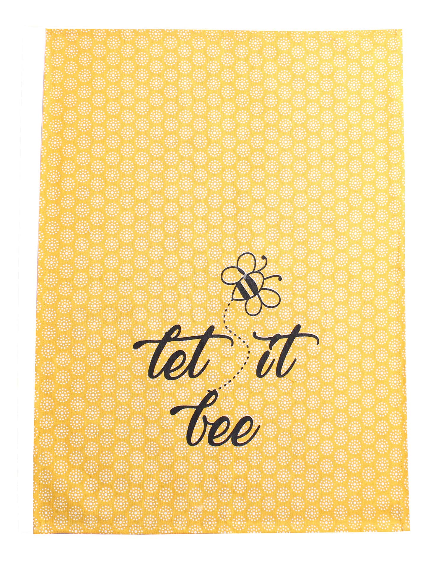 ACCENTHOME Cotton Kitchen Towels Set Of 4 - Absorbent Dish Towels Set | Tea Towels | Bar Towels | Bee Grey Yellow Kitchen Dish Towels - Multi Purpose Kitchen linen   Drying Dish Hand Towels 20x28