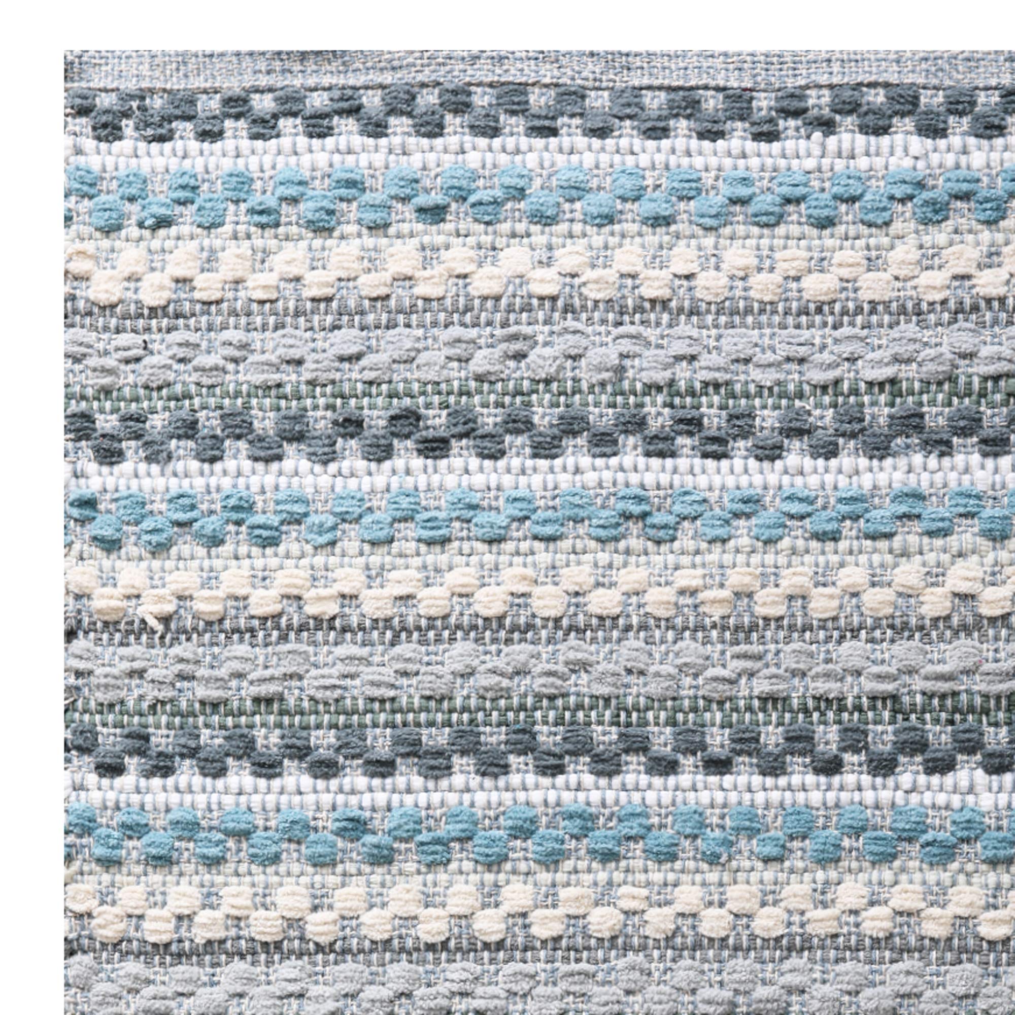 Chenille Bath Mat Rug 24X36 Inch - 100% Cotton Soft Absorbent And Machine Washable Shower Bath Rug - Aqua Combo