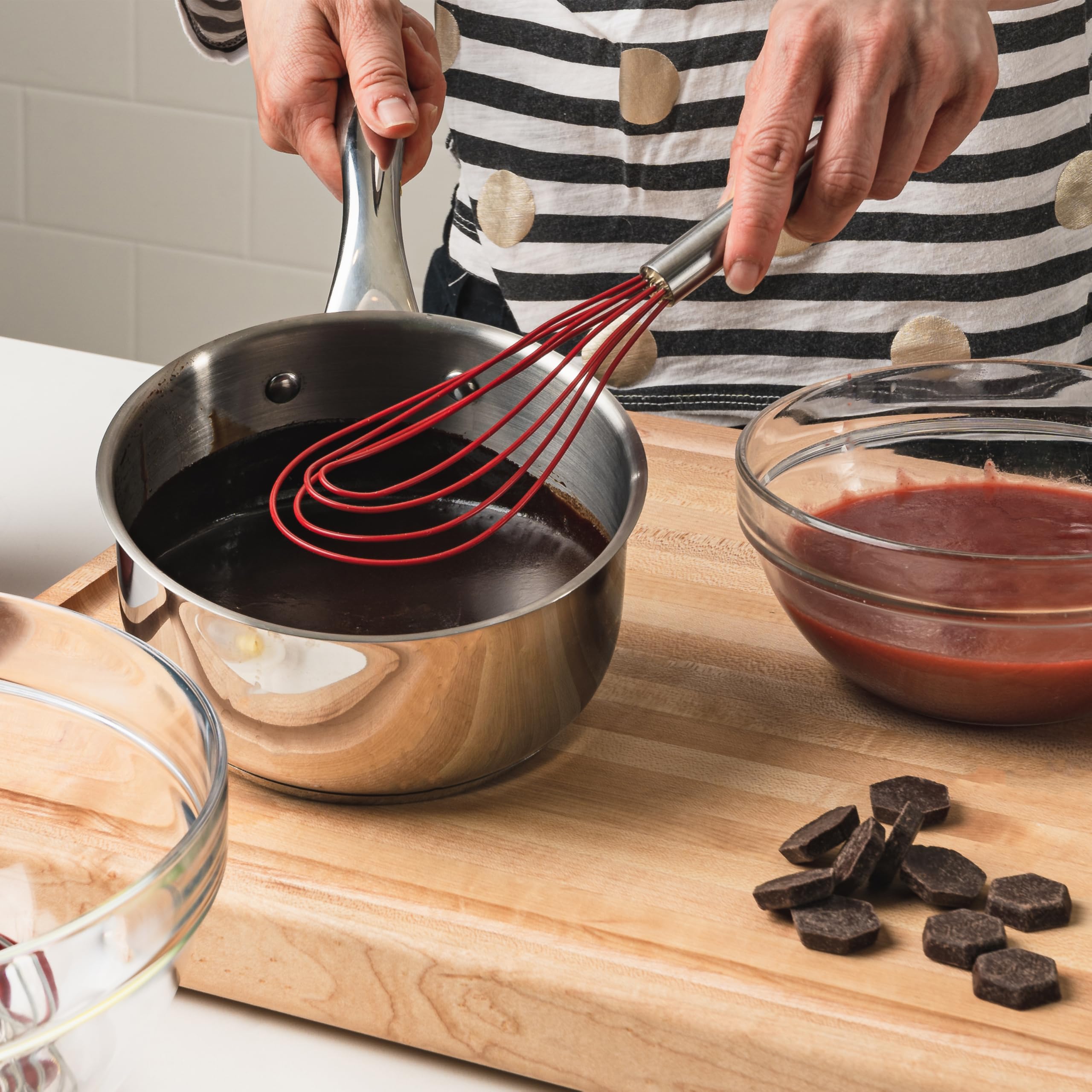 Cuisipro 74696805 Flat Whisk, 8 Inch, Red