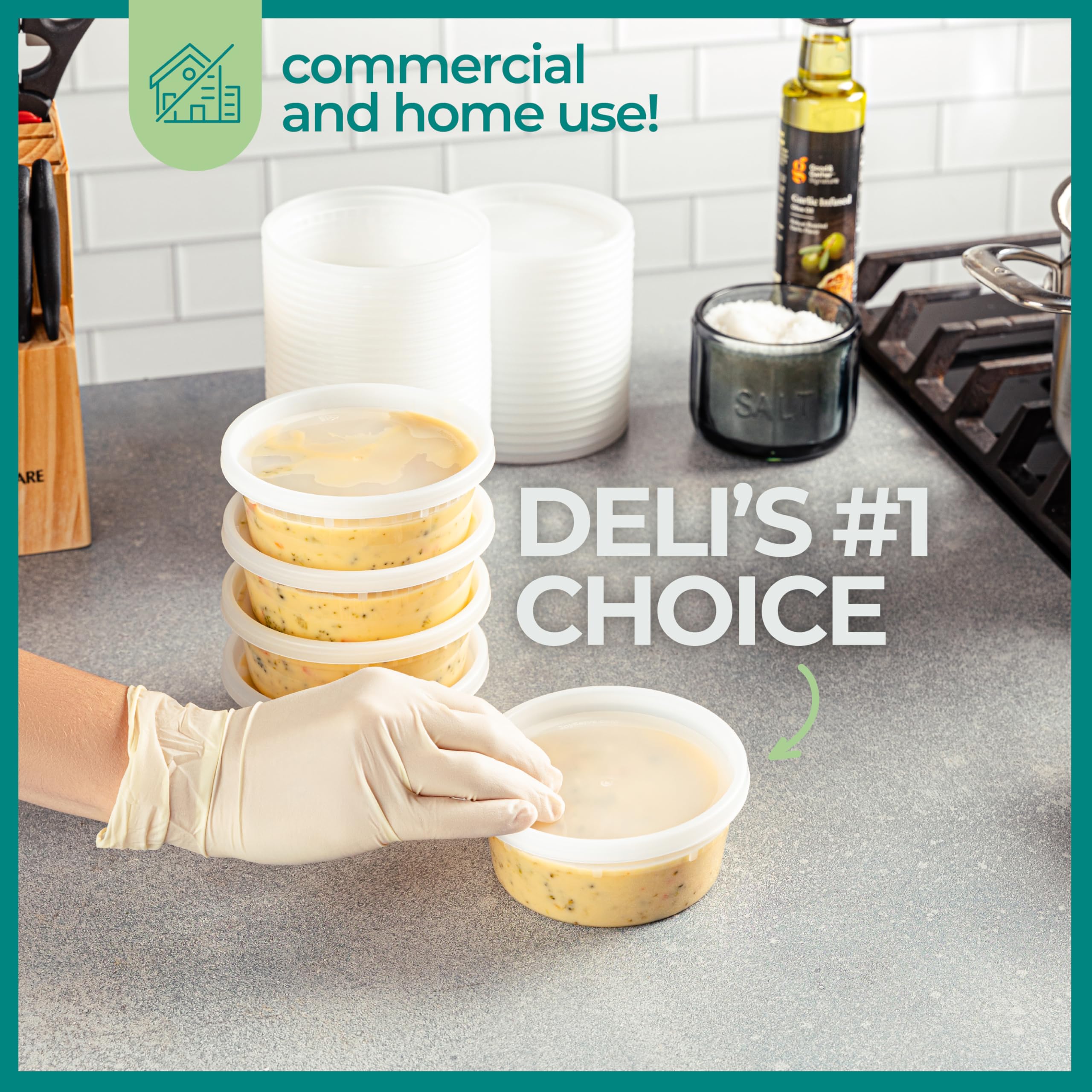 Joyserve Deli Food Containers With Lids - 8 Oz 60 Sets- Ideal For Food, Snacks, Takeout, Meal Prep - 1 Cup Small Durable Clear C