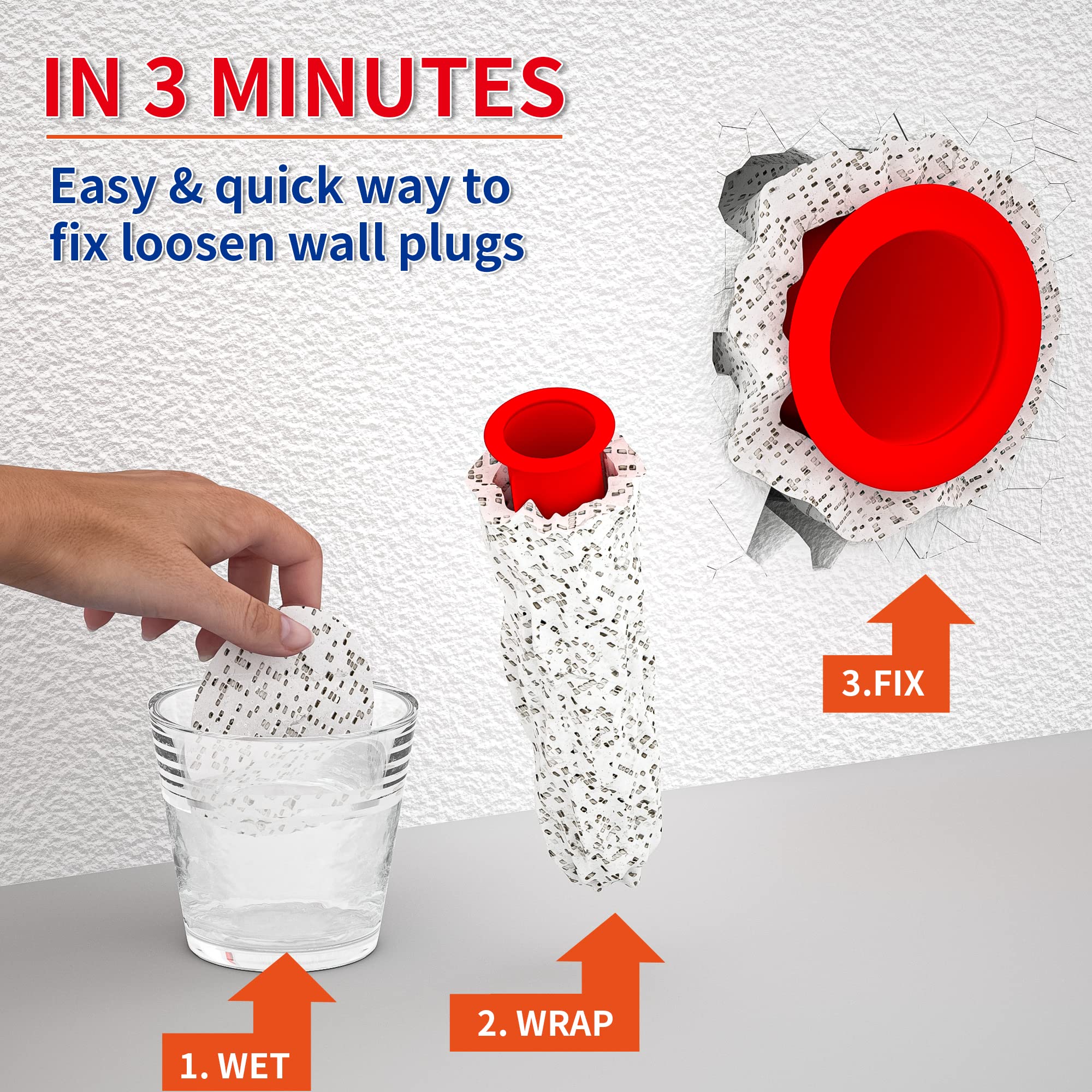 (24 Discs )Fixing Loose Wall Plugs Fast, Drywall Anchor Repair, Perfect For Fittings Weak Crumbly Loose Wall Such As Curtain Rai