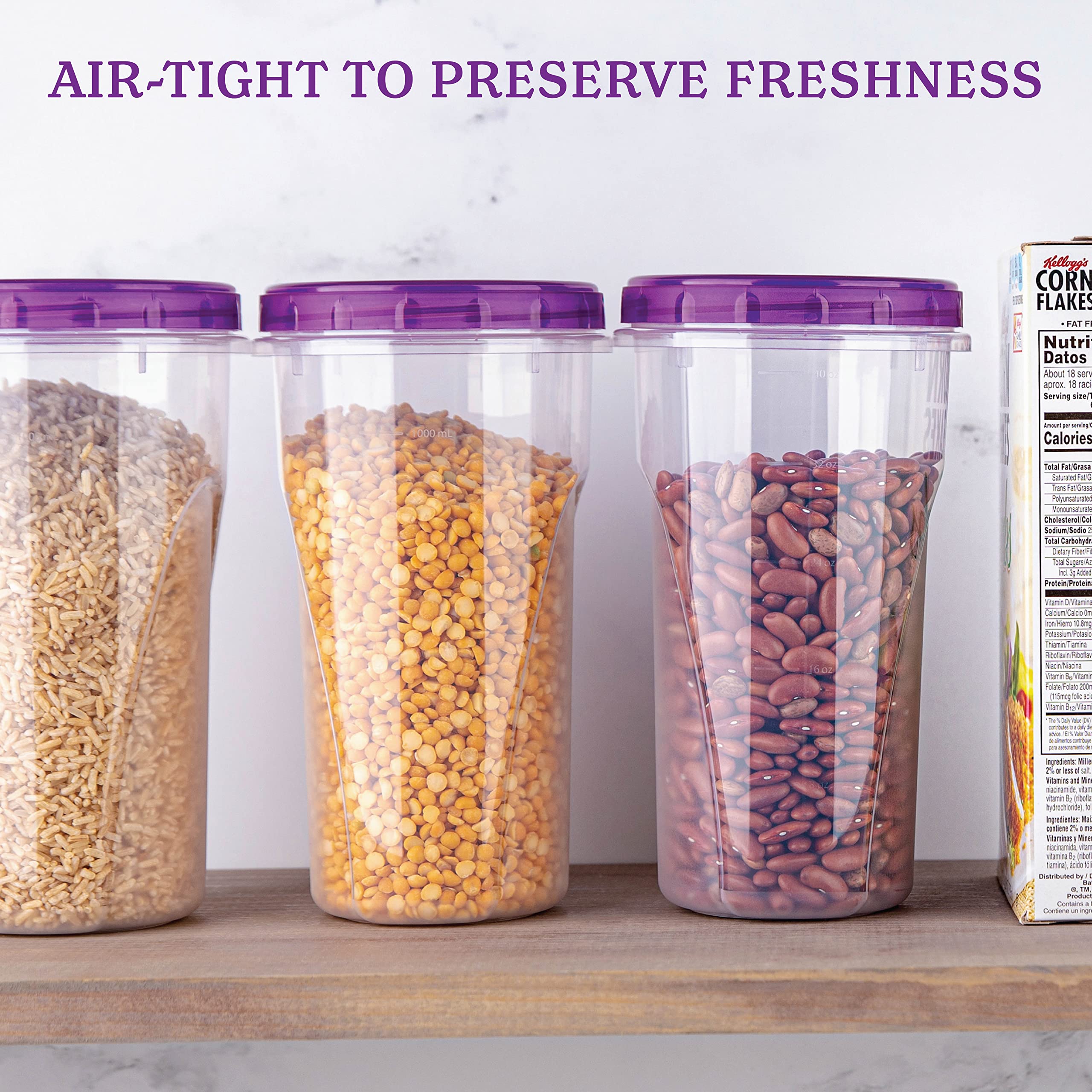 Plasticpro 48 Ounce Twist Top Deli Containers Clear Bottom With Purple Top Twist On Lids Reusable, Stackable, Food Storage Freez