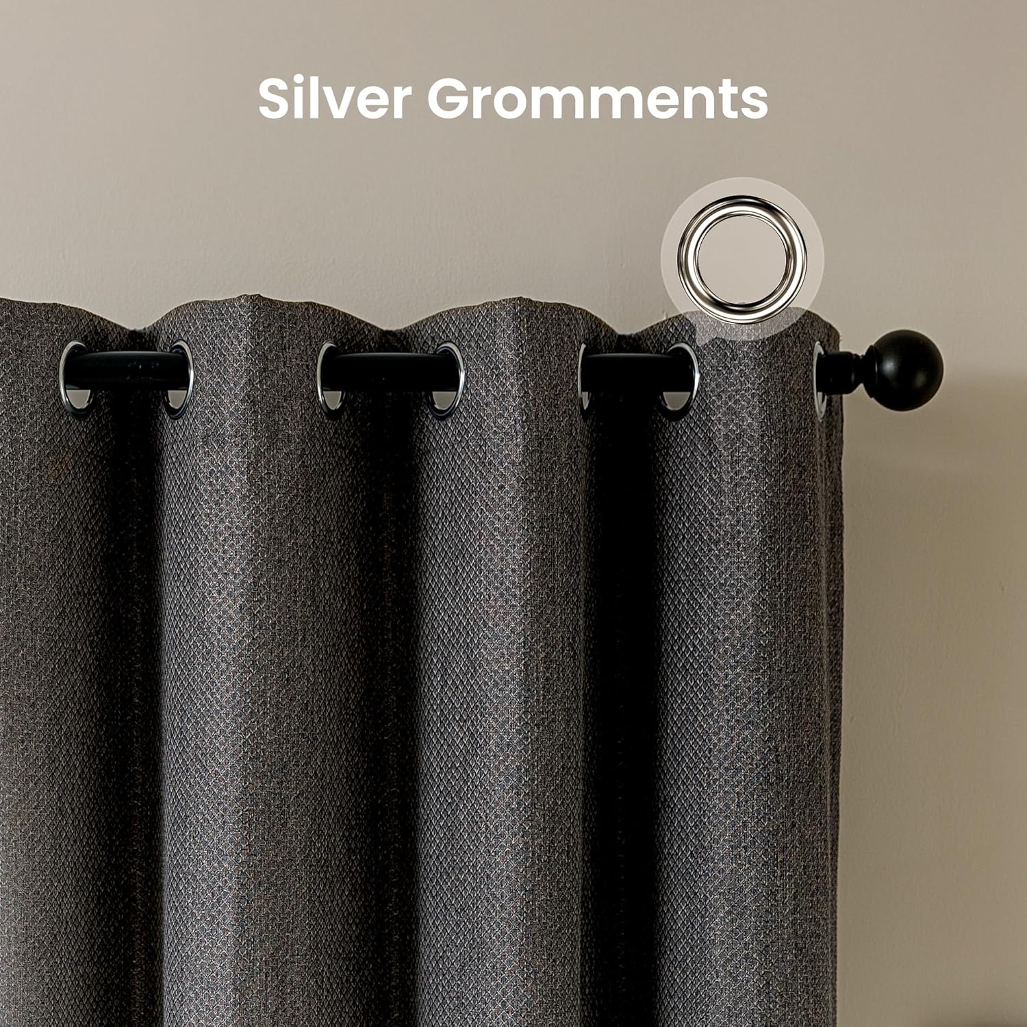 Faux Linen Washable Thermal Blackout Curtains for Living Room & Bedroom