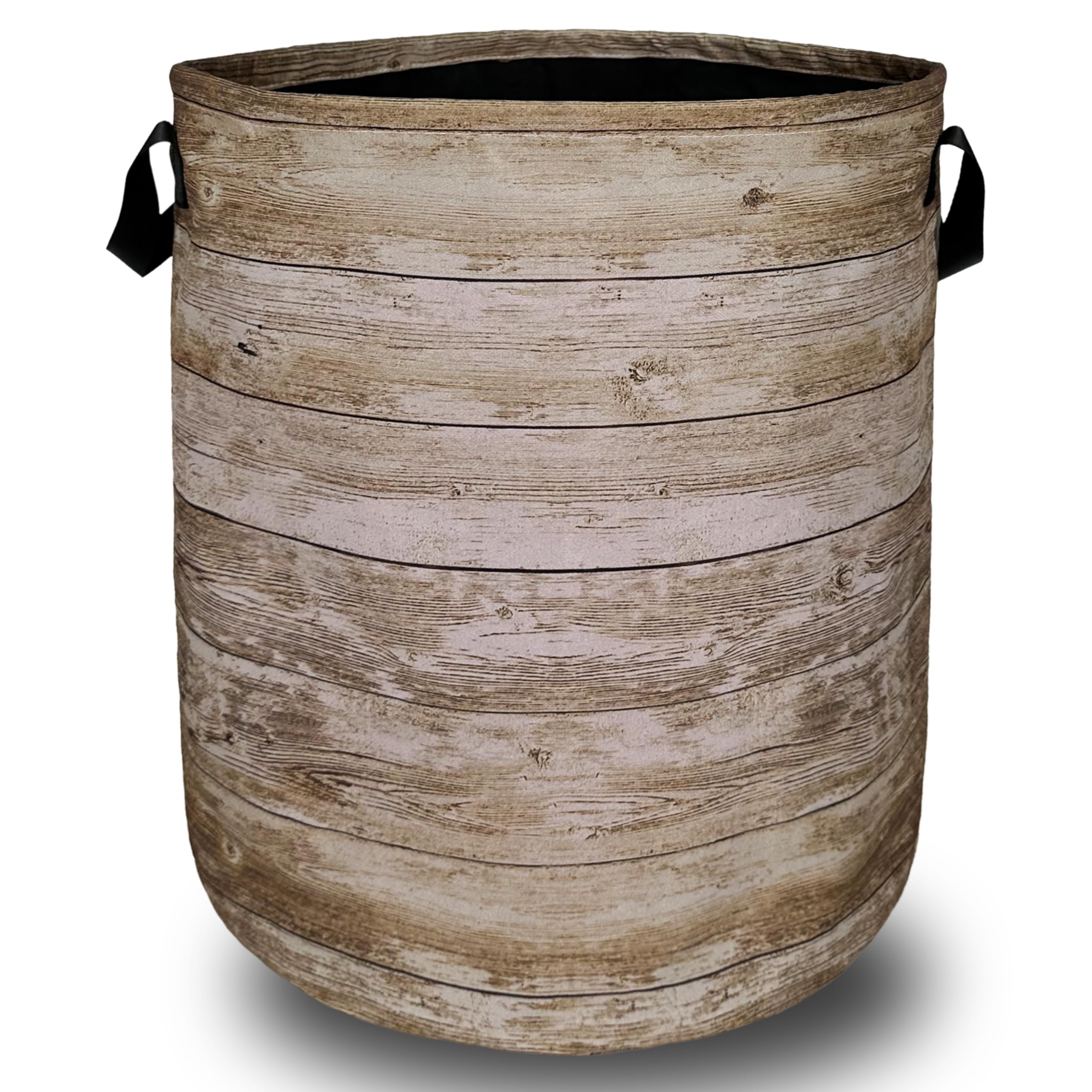 Wood Grain Laundry Basket Foldable With Handles Tree Stump Texture Tote Bag Oxford Cloth Colorful Laundry Hamper Clothes Toy Sto