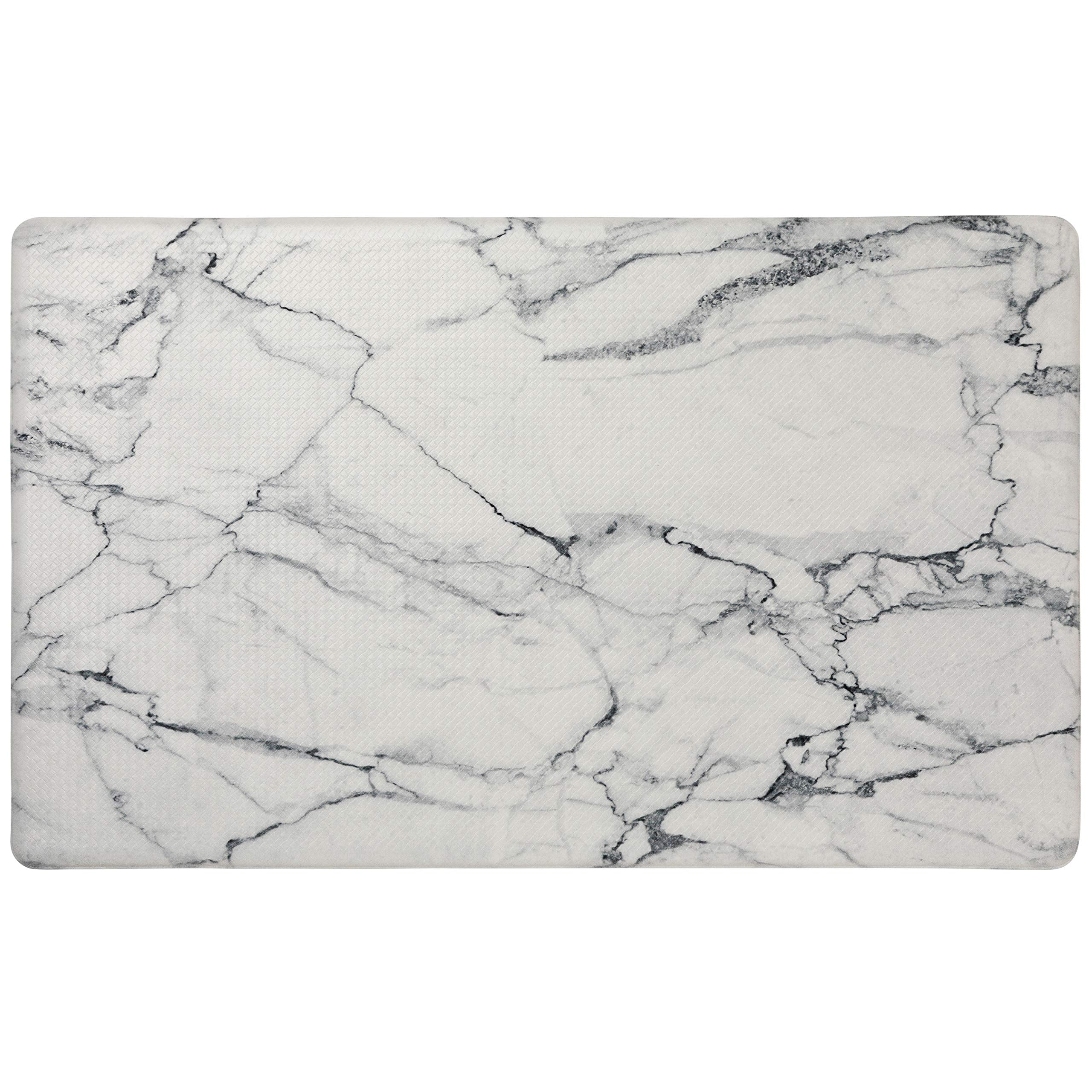 Sohome Cozy Living Anti Fatigue Mat Kitchen Mat Non Slip Stain Resistant Easy Clean 1/2 Inch Thick Kitchen Floor Mats, Marble Wh