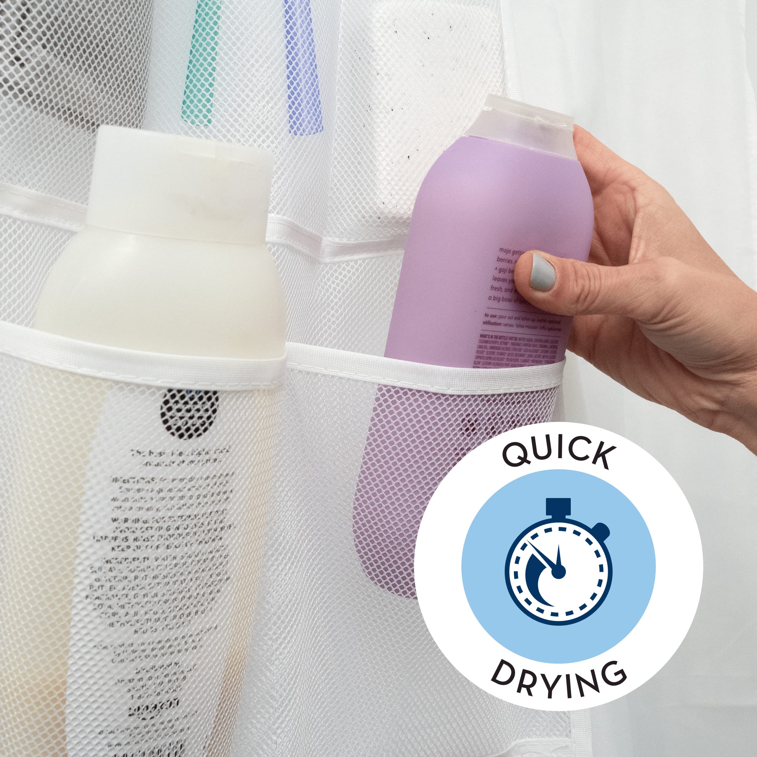 S&T Inc. Shower Organizer, Shower Caddy Or Bathroom Organizer With Quick Drying Mesh, 7 Pockets To Hold Shampoo, Soap, Loofah, A