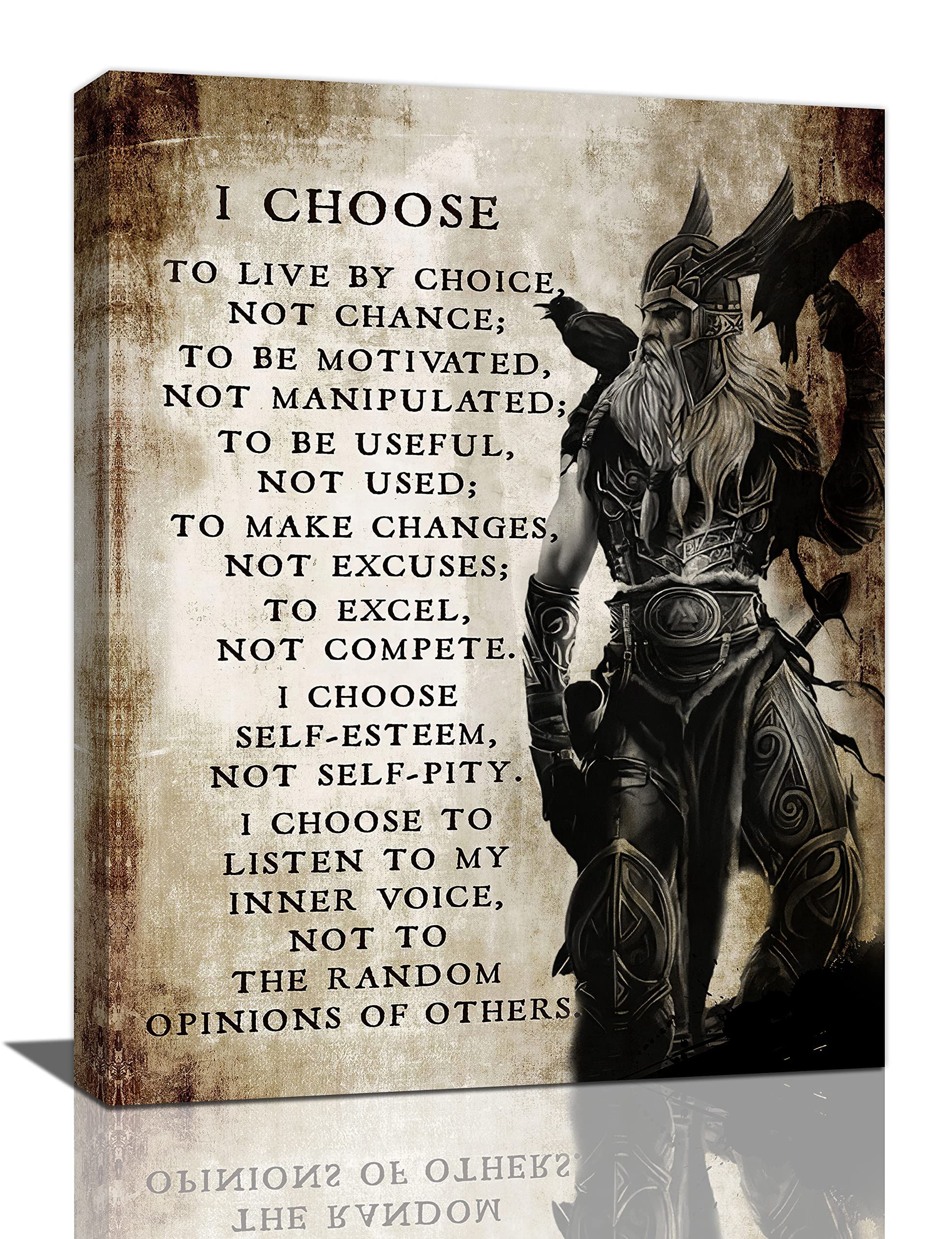 Viking Warrior Wall Art Viking Samurai Picture Wall Decor I Choose To Live By Choice Inspirational Quotes Canvas Painting Prints