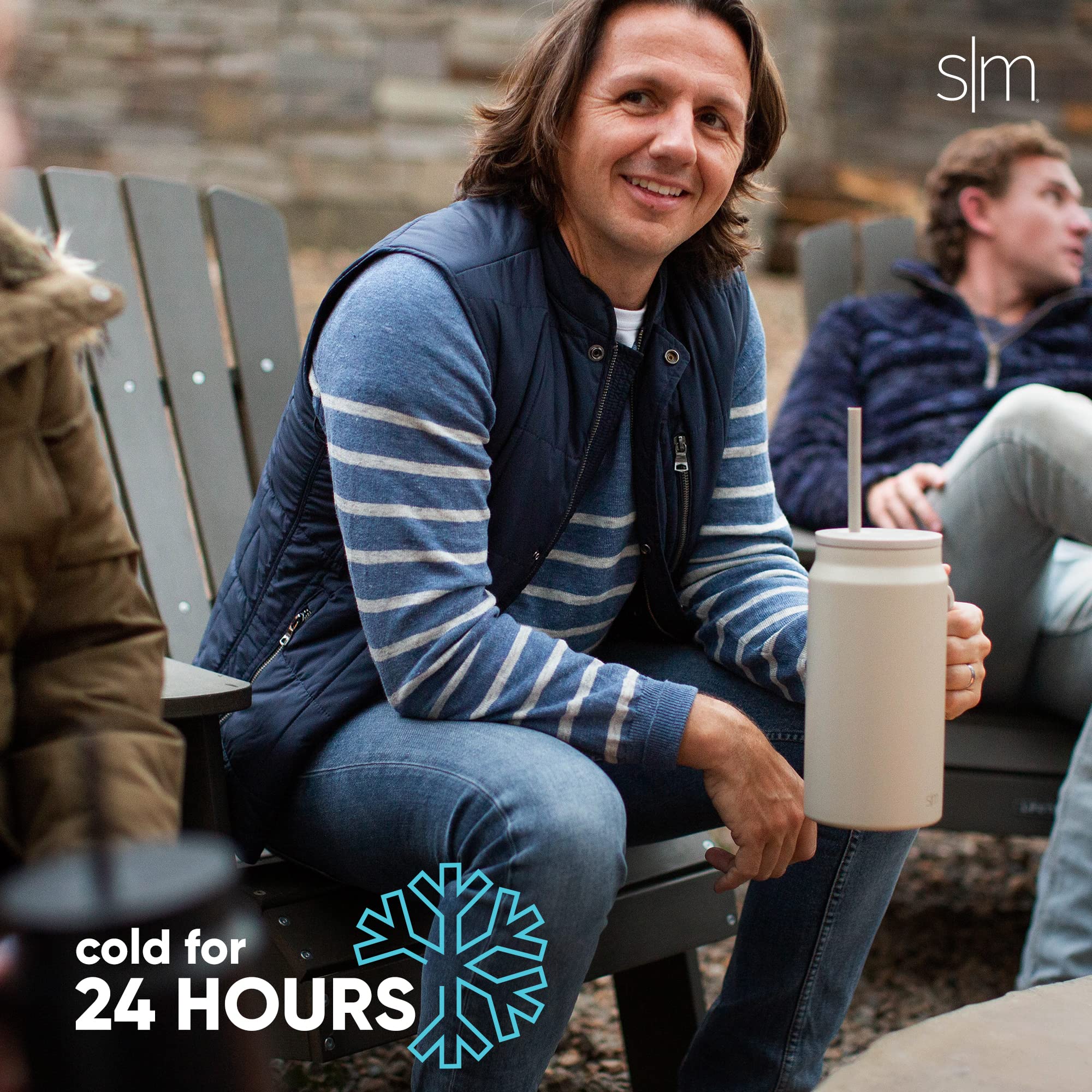 Simple Modern 50 oz Mug Tumbler with Handle and Straw Lid | Reusable Insulated Stainless Steel Large Travel Jug Water Bottle | Gifts for Women Men Him Her | Trek Collection | 50oz | Winter White