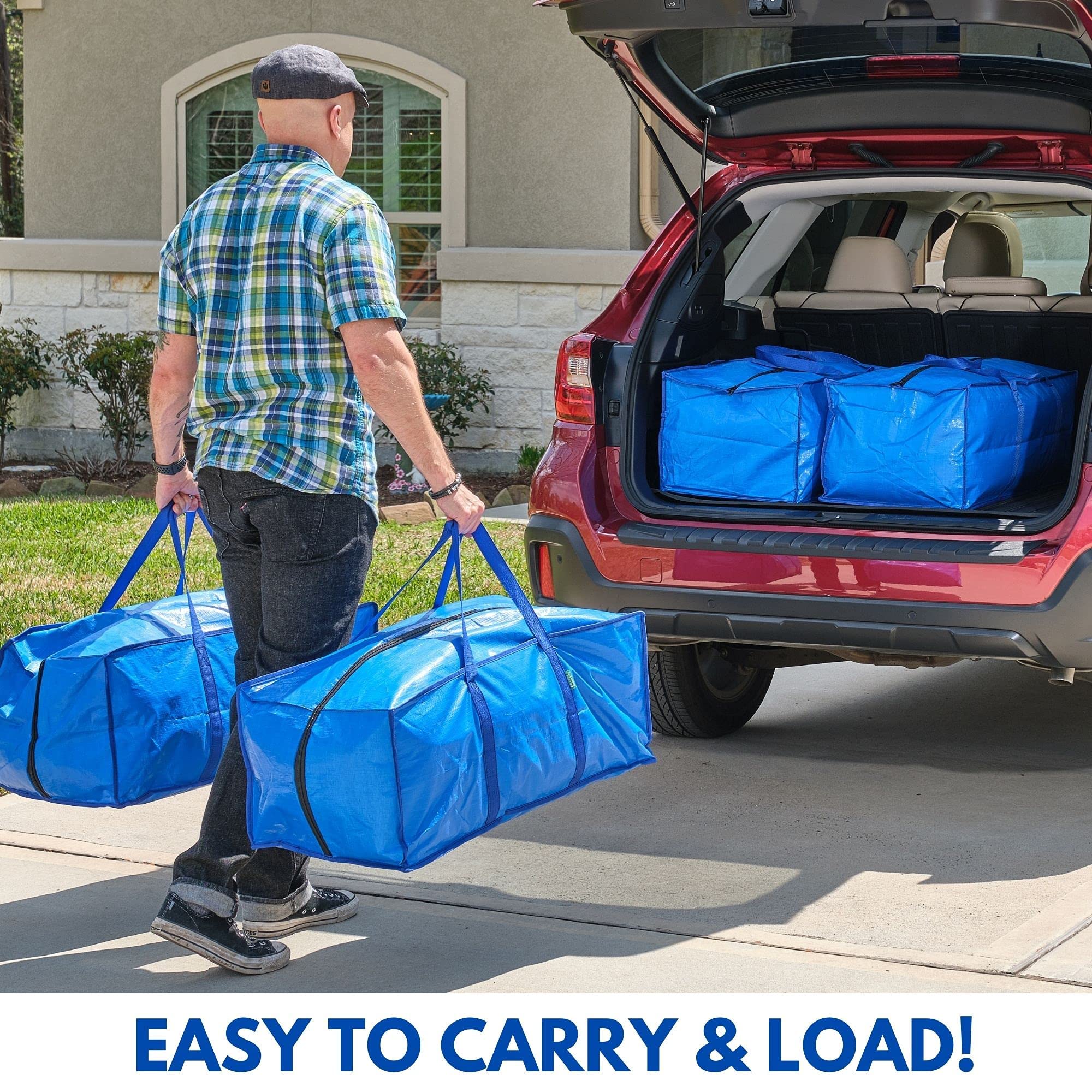 Jumbo Storage Bags For Clothes With Strong Handles & Sturdy Zipper (4-Pack), Heavy-Duty Moving & Storage Bags, Best Packing Supp