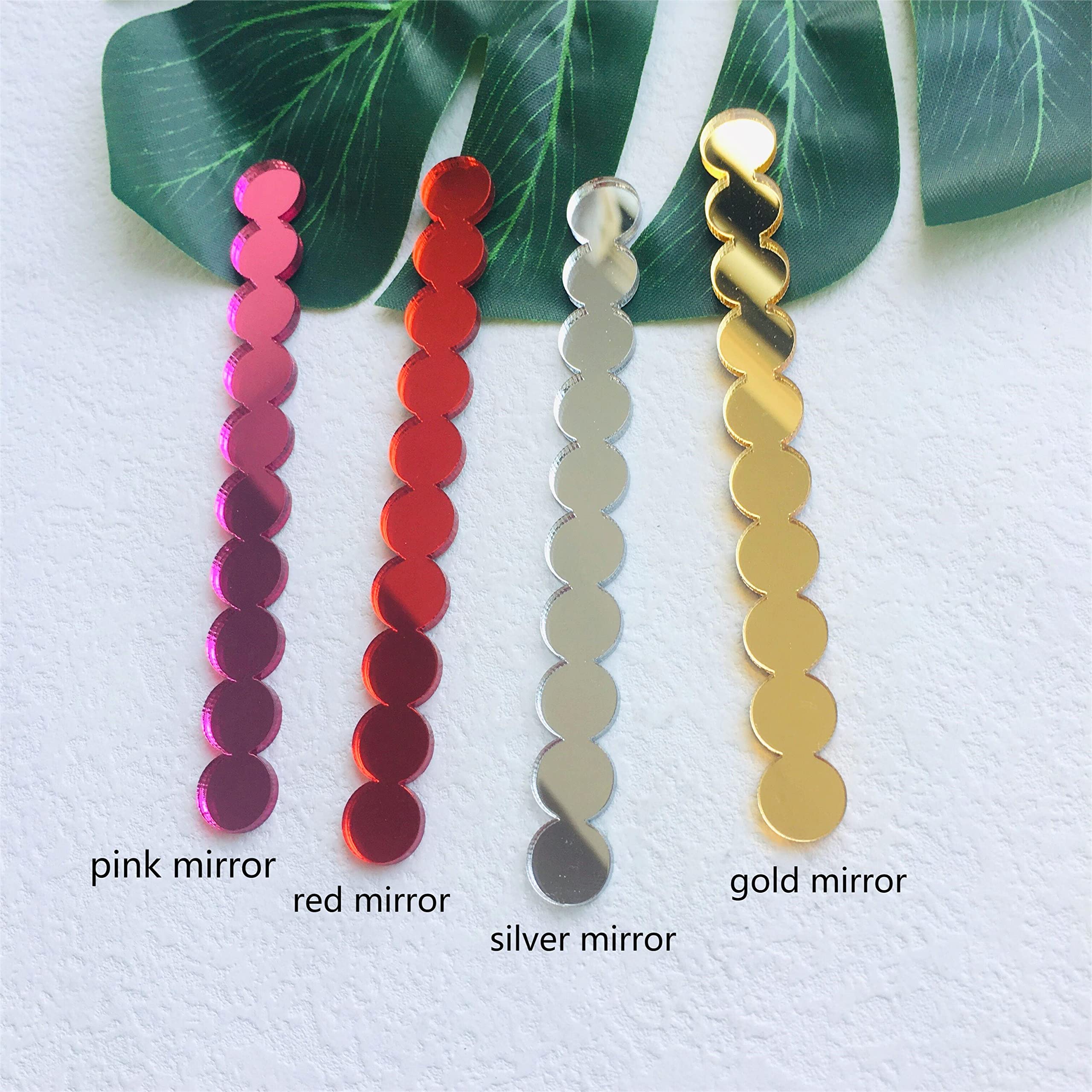 Chenrui 20 Pcs Scallop Acrylic Mirror Cakesicle Sticks, Valentine Birthday Baby Shower Popsicle Sticks (Silver Mirror)