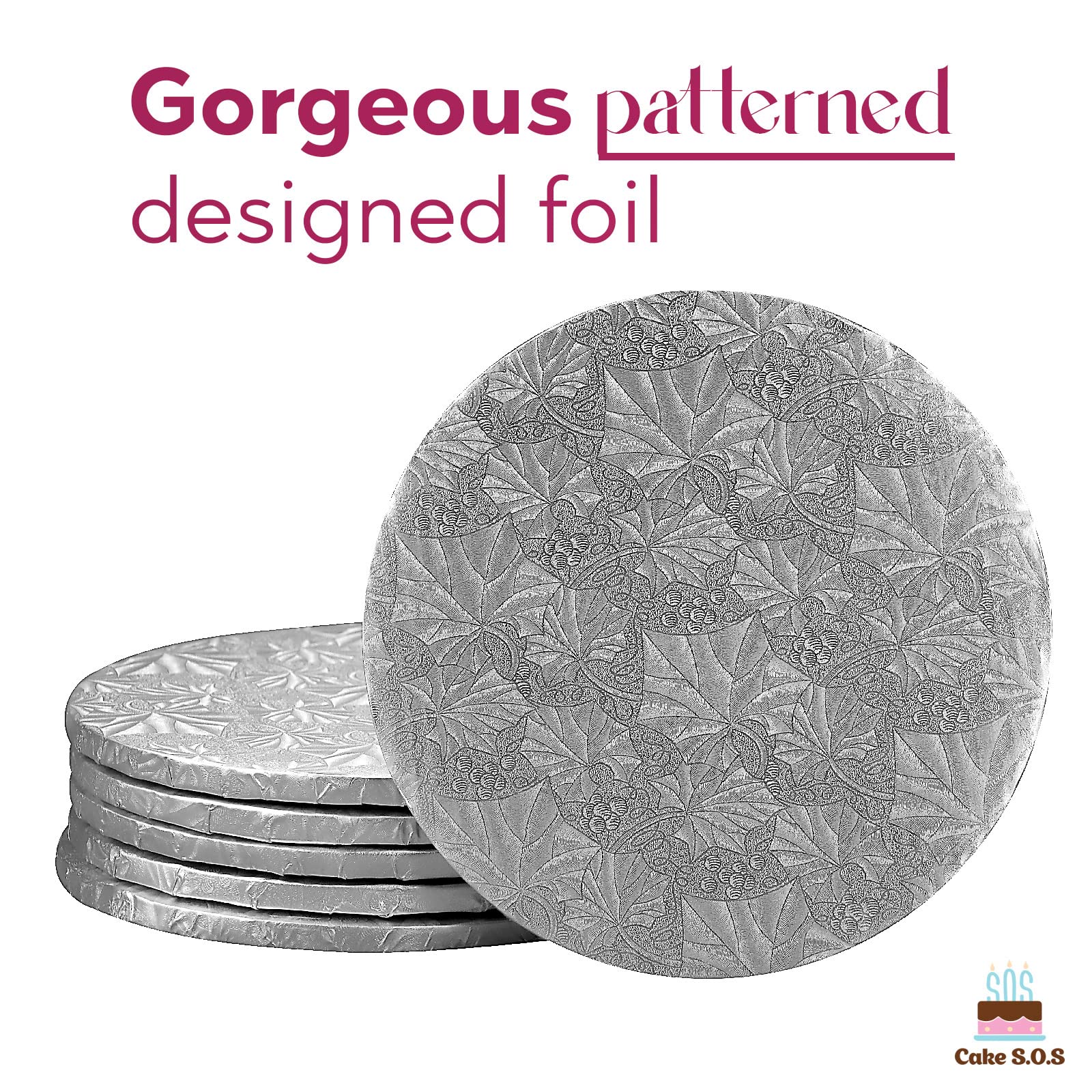 10 Inch Silver Round Sturdy Cake Board Drums For Displaying Cakes, 1/2 Inch Thick, (6-Count)