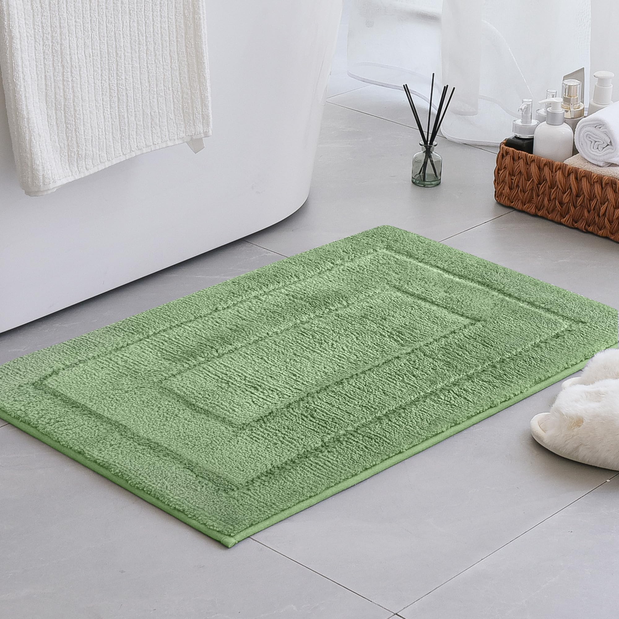 Granny Says Sage Green Bathroom Rugs Non Slip, 20'' X 32'', Bathroom Rugs Washable,Bath Rugs For Bathroom,Bath Mats For Bathroom
