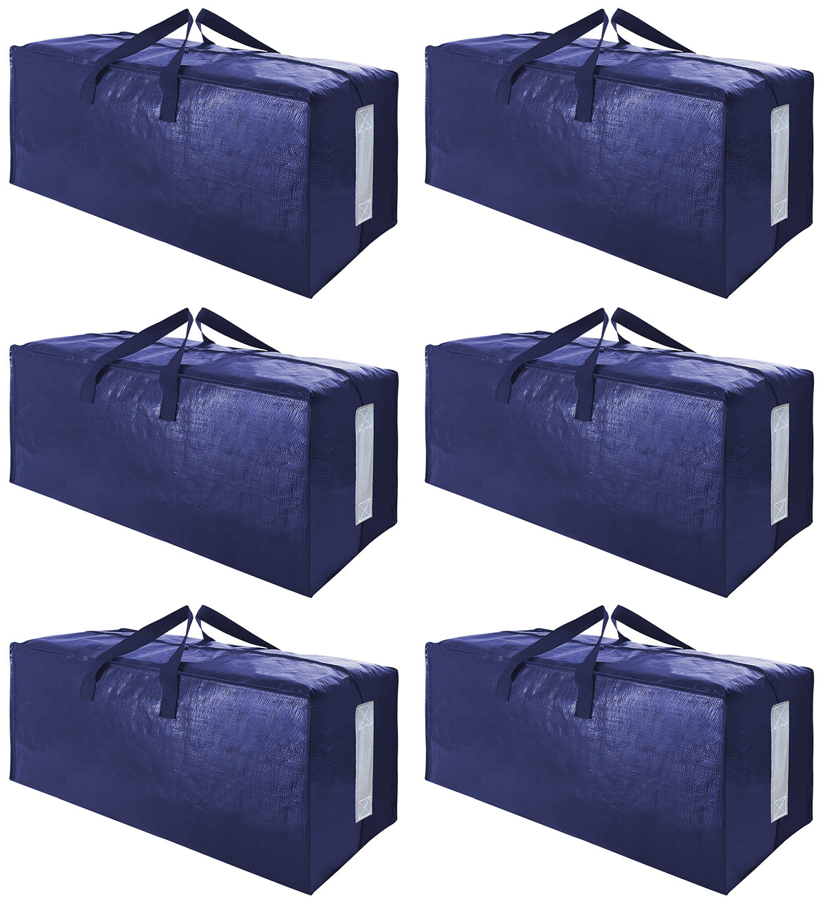 Sweet Dolphin 6 Pack Extra Large Moving Bags With Strong Zippers & Carrying Handles, Heavy Duty Storage Tote For Space Saving Mo