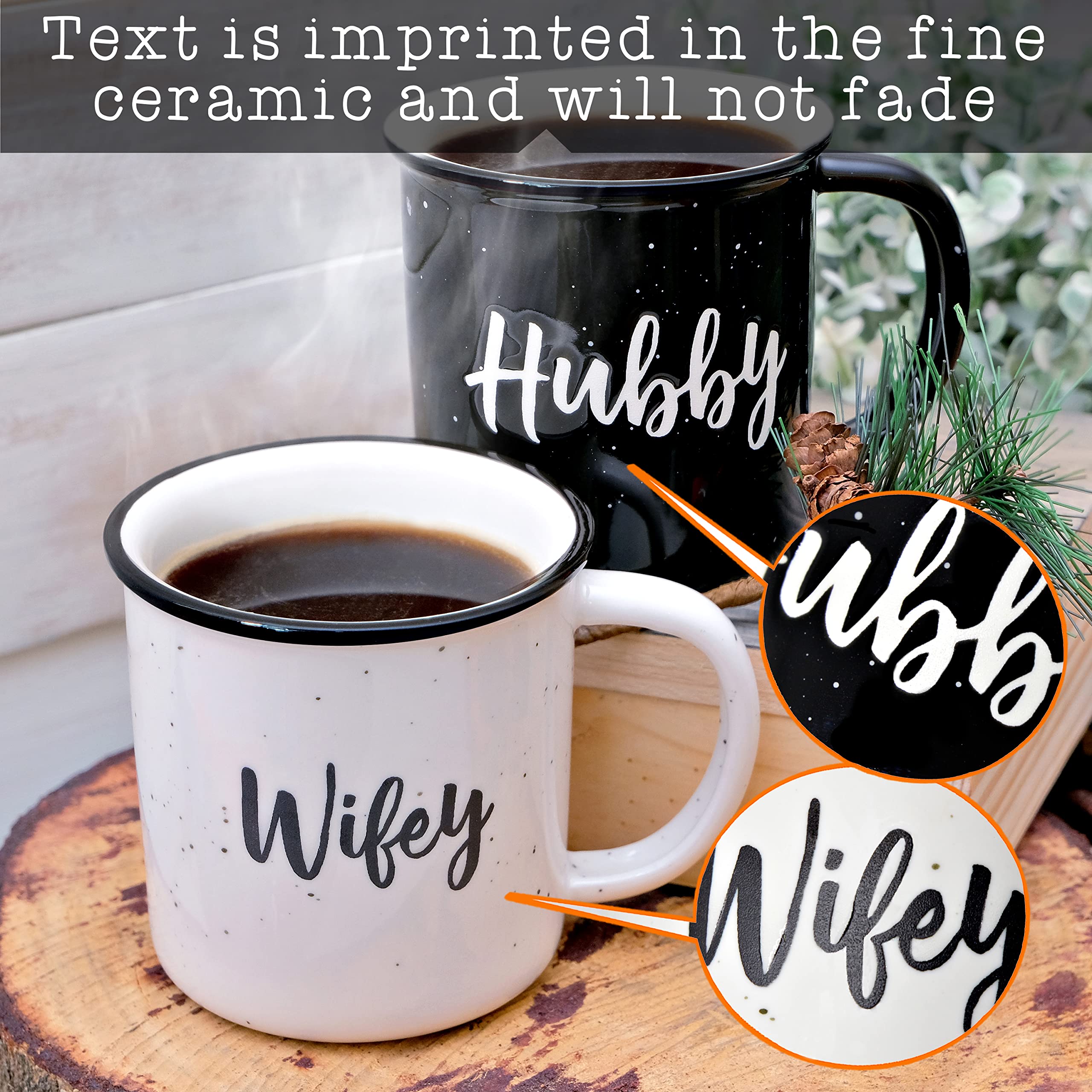 Wifey Hubby Mugs Set Of 2 Coffee Mug 11 Ounce, Bride Gift, Engagement Gift, His And Hers Gift, Mr And Mrs Coffee Mug Set, Bride