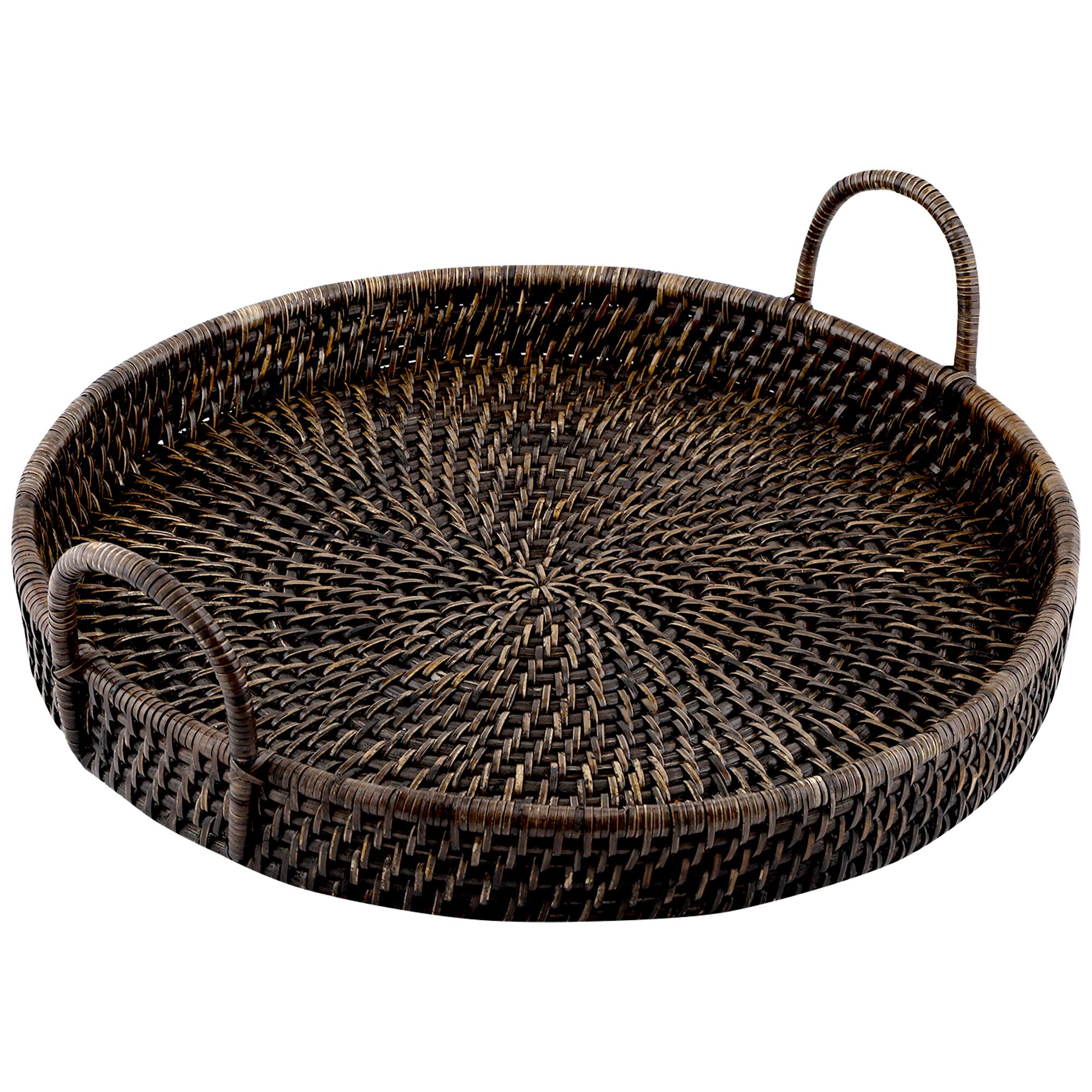 AKWAY Wicker Serving Tray Wooden Serving Tray for Home | Dining Table Decorative Trays | Serving Tray for Party Guests | Rectang