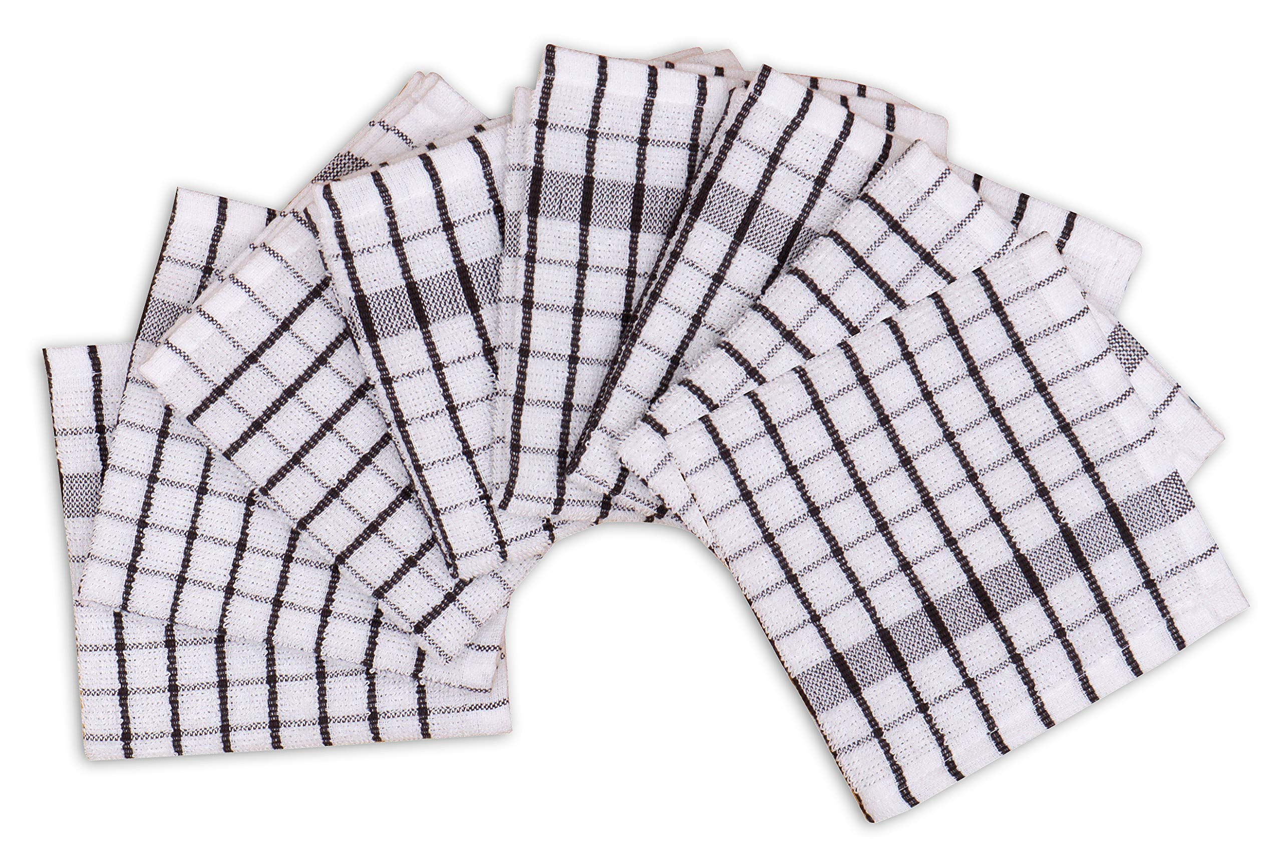 Amour Infini Terry Kitchen Dish Cloths Set Of 8 - Ultra Soft Highly Absorbent Quick Drying Dish Rags - 12X12 Inch Dishcloths For