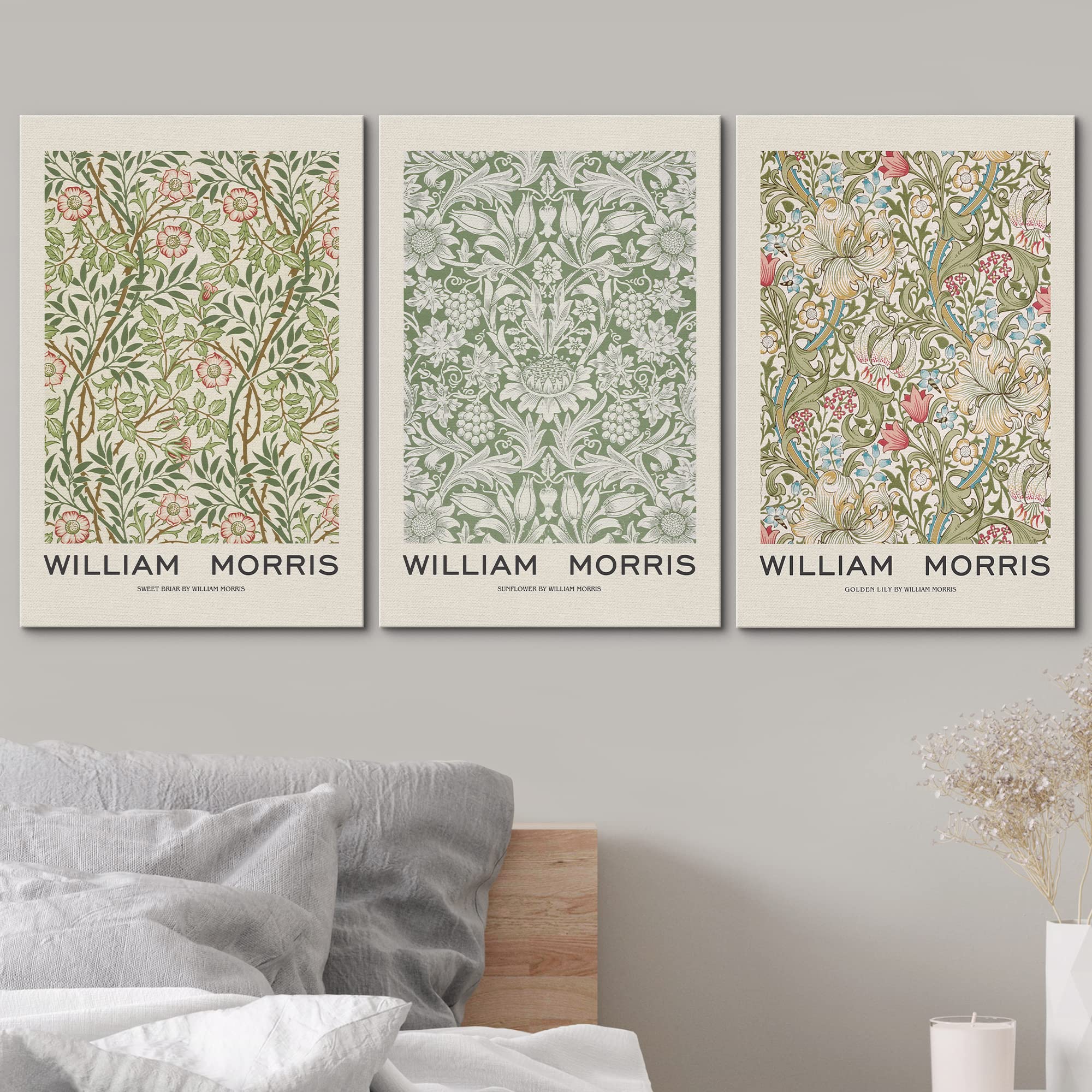 Wall26 Canvas Print Wall Art Set William Morris Flower Pattern Tapestries Nature Floral Illustrations Fine Art Decorative Botani