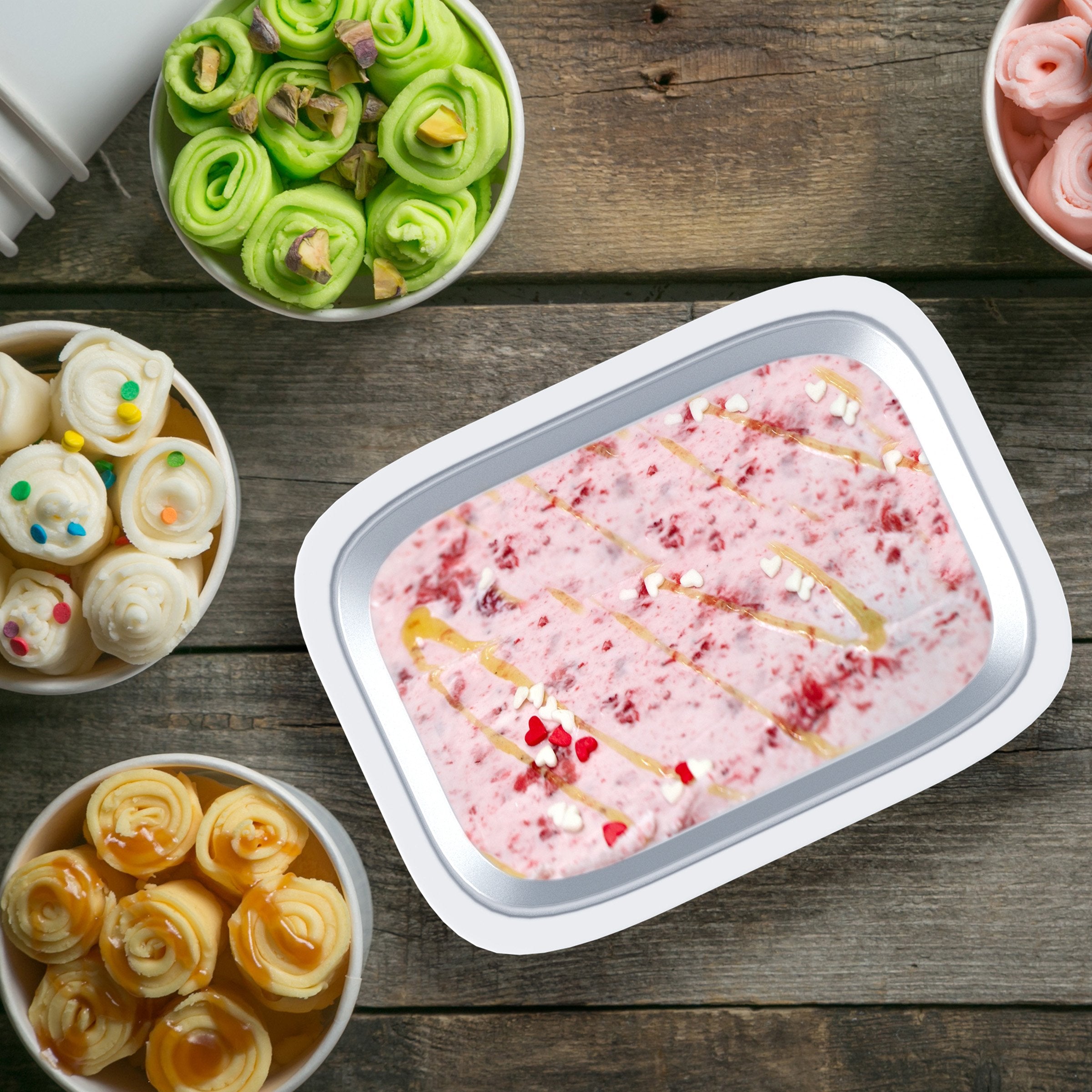 Rolled Ice Cream Maker - Anti-Griddle Plate With Spatulas For Homemade Roll Ice Cream, Gelato, Sorbet - Kitchen Gadgets By Class
