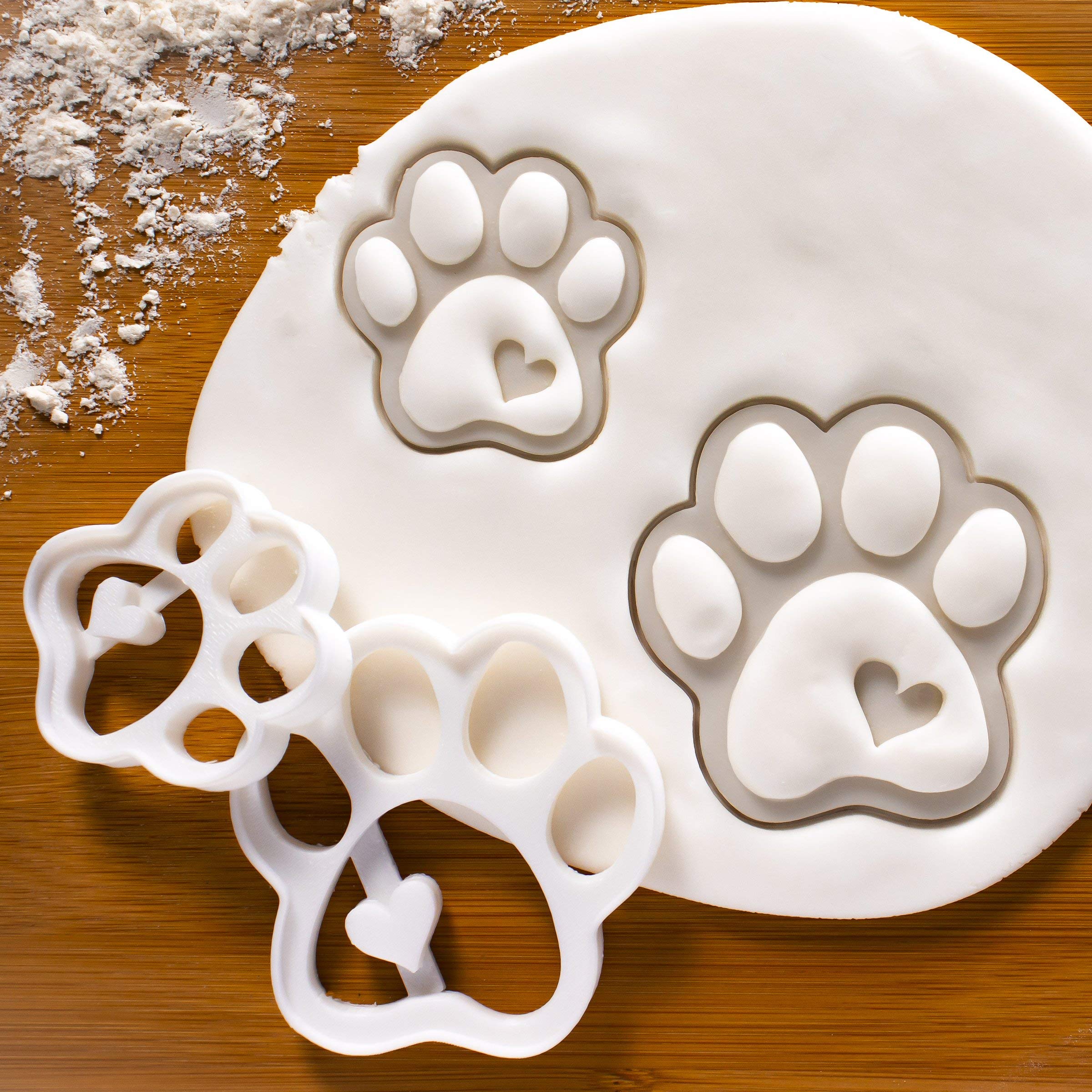 Set Of 2 Cute Paw Cookie Cutters (Small And Large Size), 2 Pieces - Bakerlogy