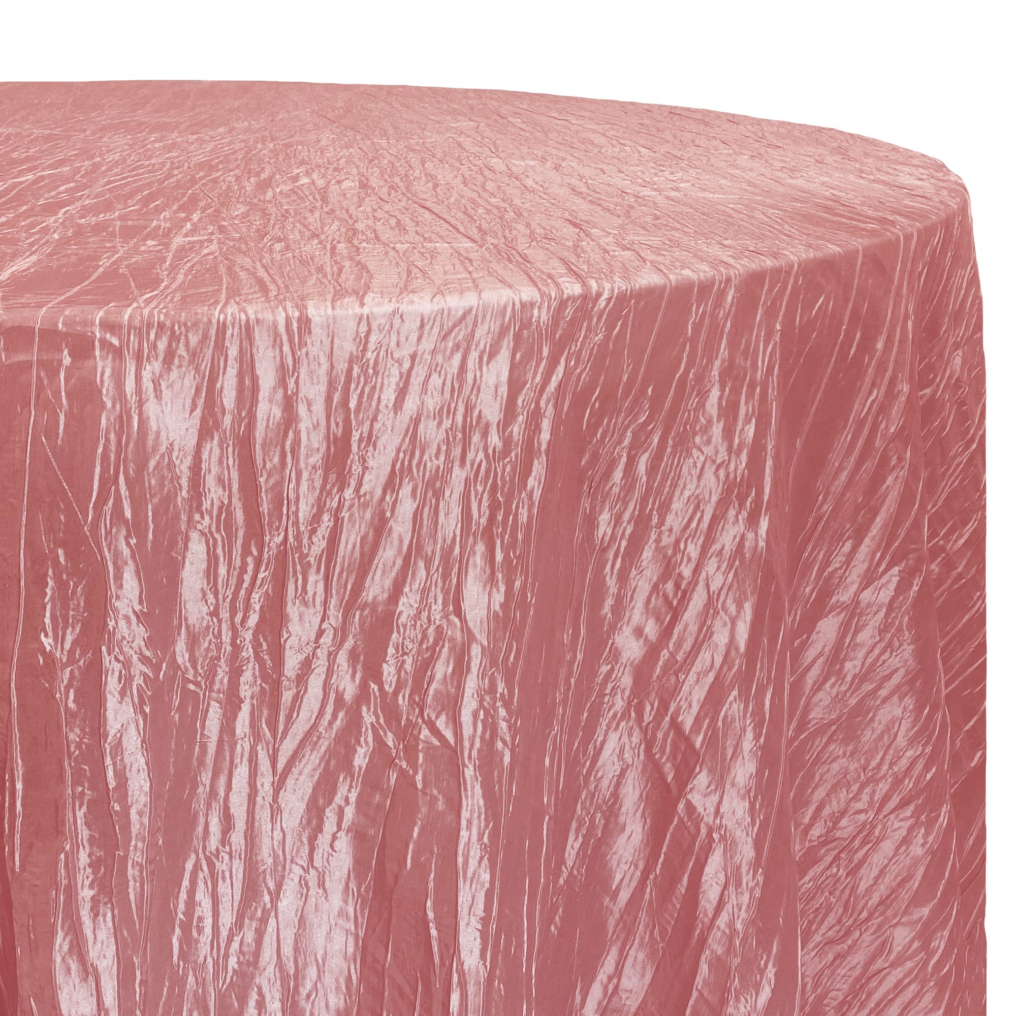 Your Chair Covers - 120 Inch Round Crinkle Taffeta Tablecloth - Coral  Crushed Shiny Dining Table Cloth for Wedding Party Birthday Baby Bridal Shower