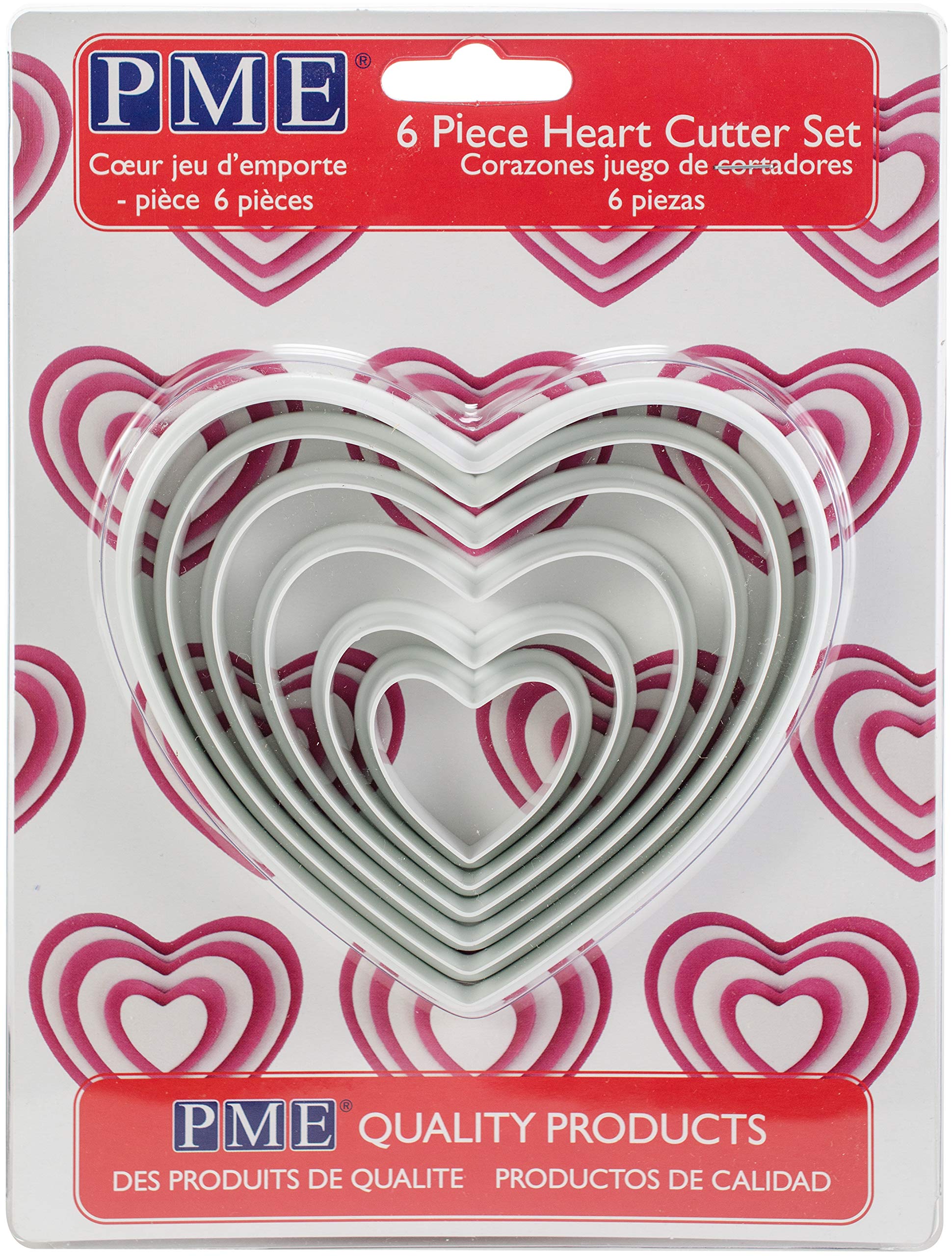 Pme Heart Cutters, For Cake Decorating, Set Of 6