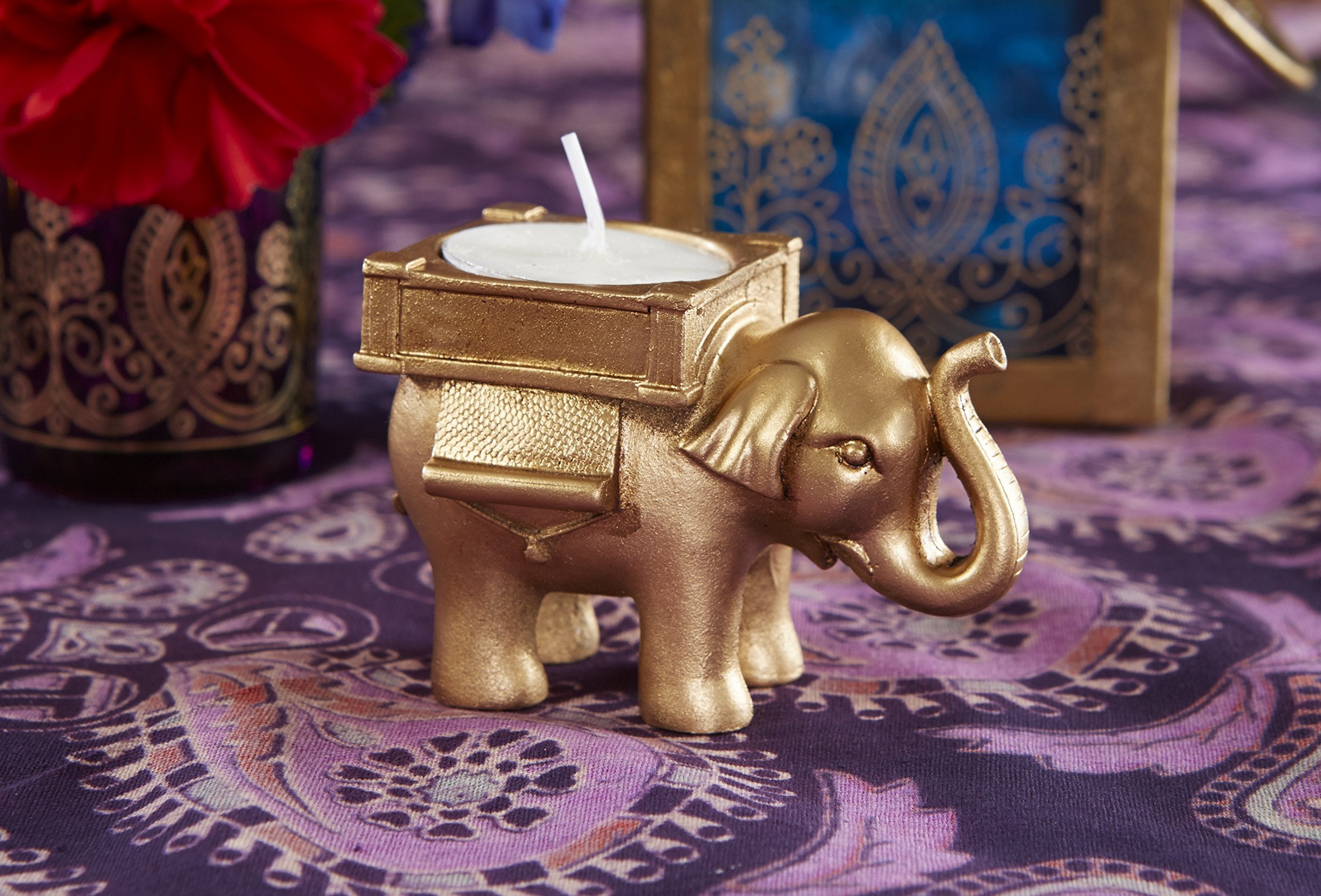 Kate Aspen Lucky Elephant Golden Tealight Holder