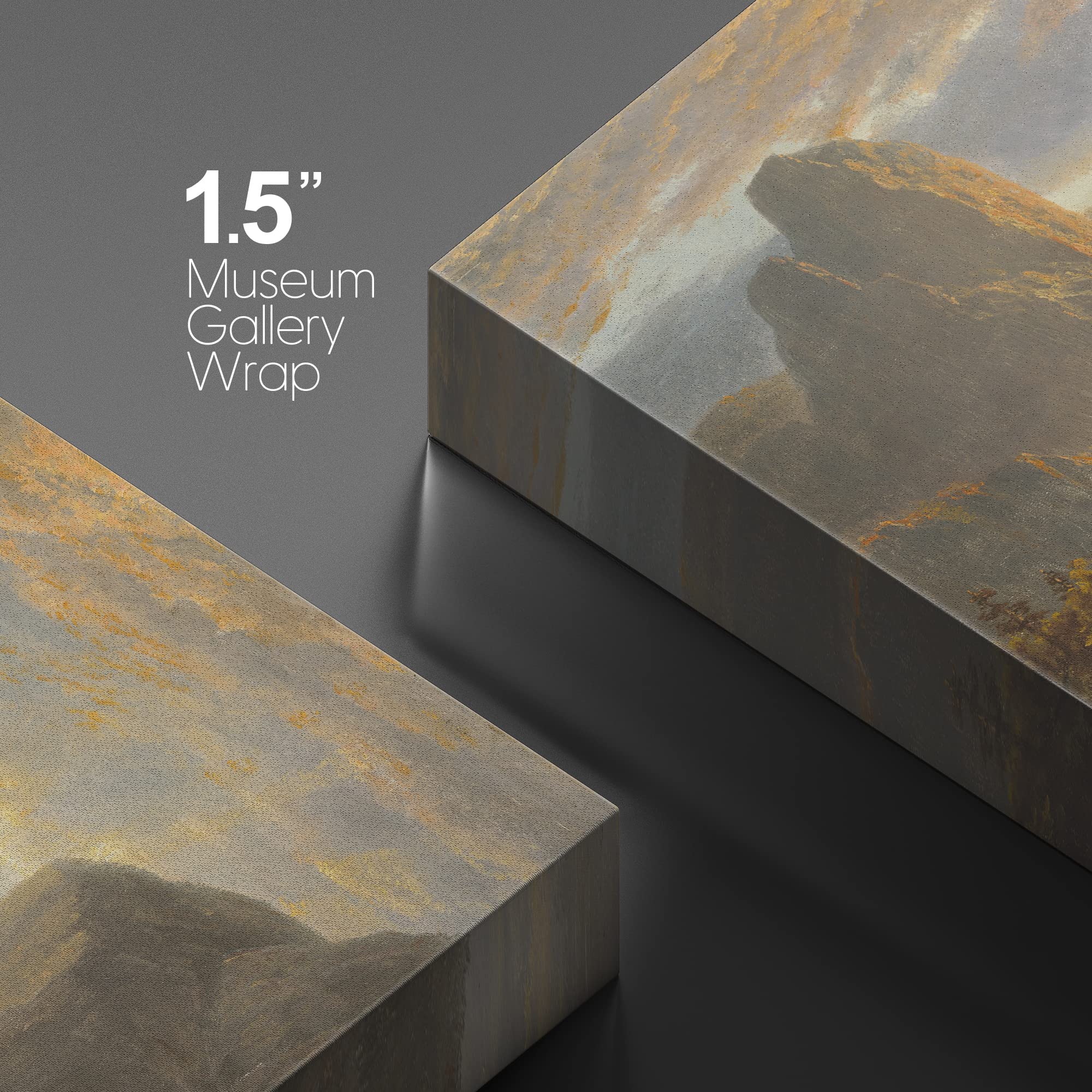 Wall26 Canvas Print Wall Art Golden Hour Over Mountain Landscape & Deer Nature Wilderness Illustrations Modern Art Rustic Scenic